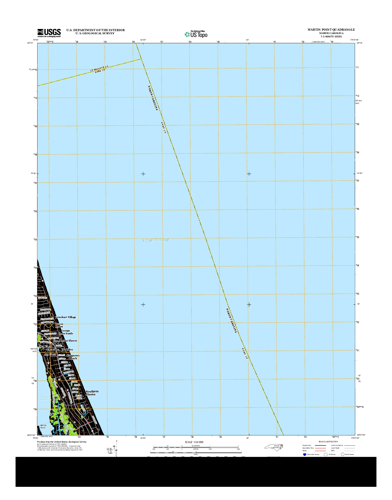 USGS US TOPO 7.5-MINUTE MAP FOR MARTIN POINT, NC 2013