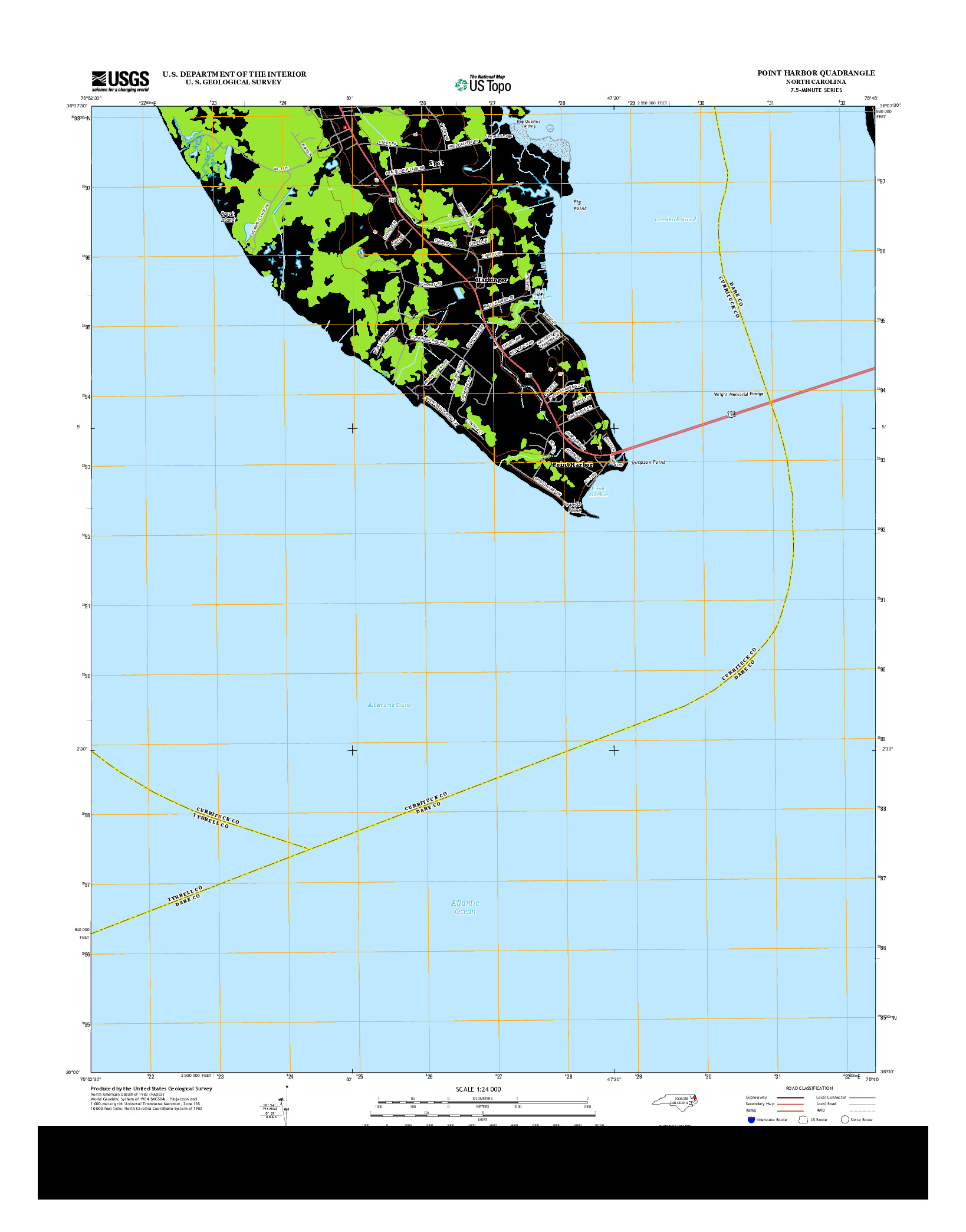 USGS US TOPO 7.5-MINUTE MAP FOR POINT HARBOR, NC 2013