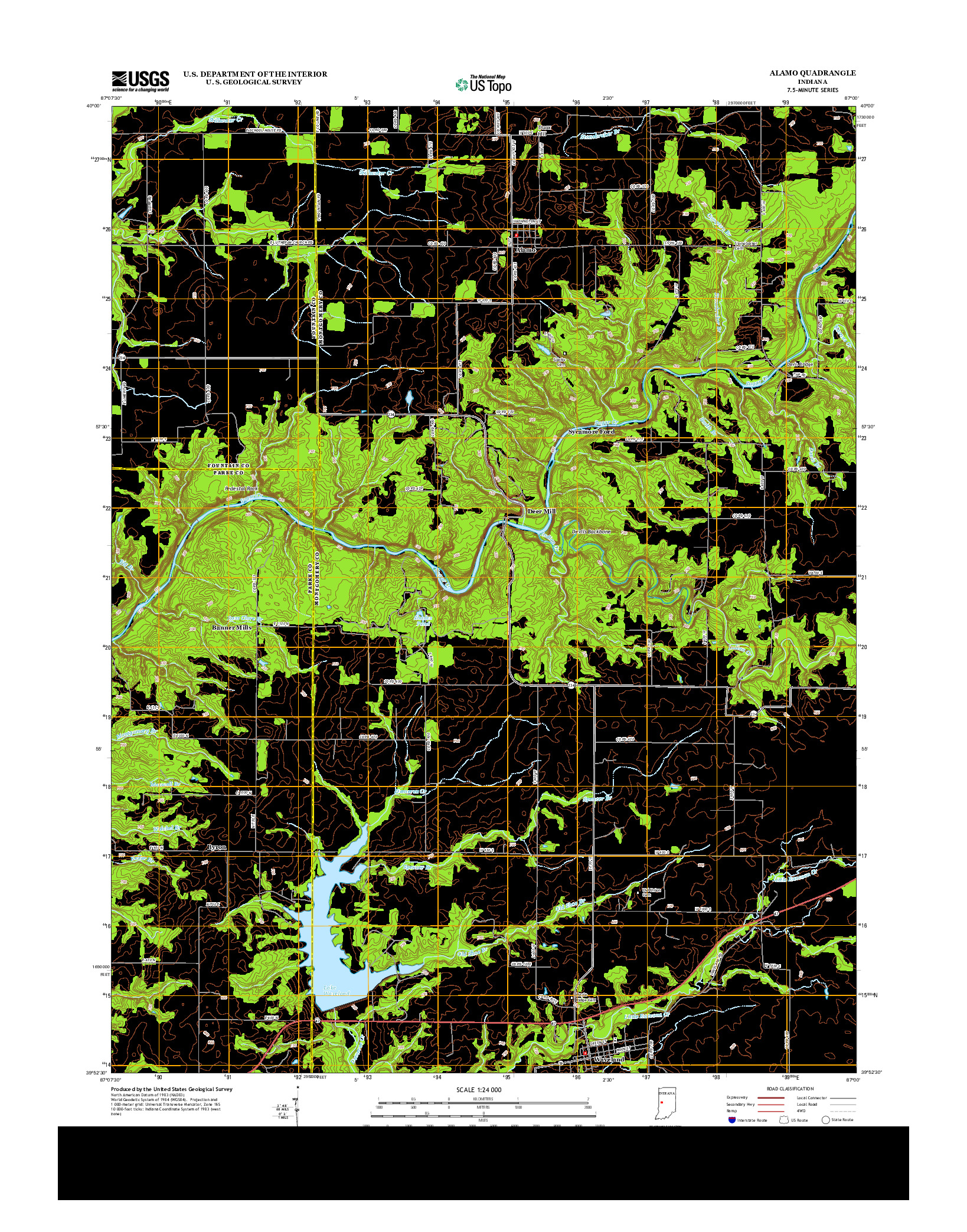 USGS US TOPO 7.5-MINUTE MAP FOR ALAMO, IN 2013