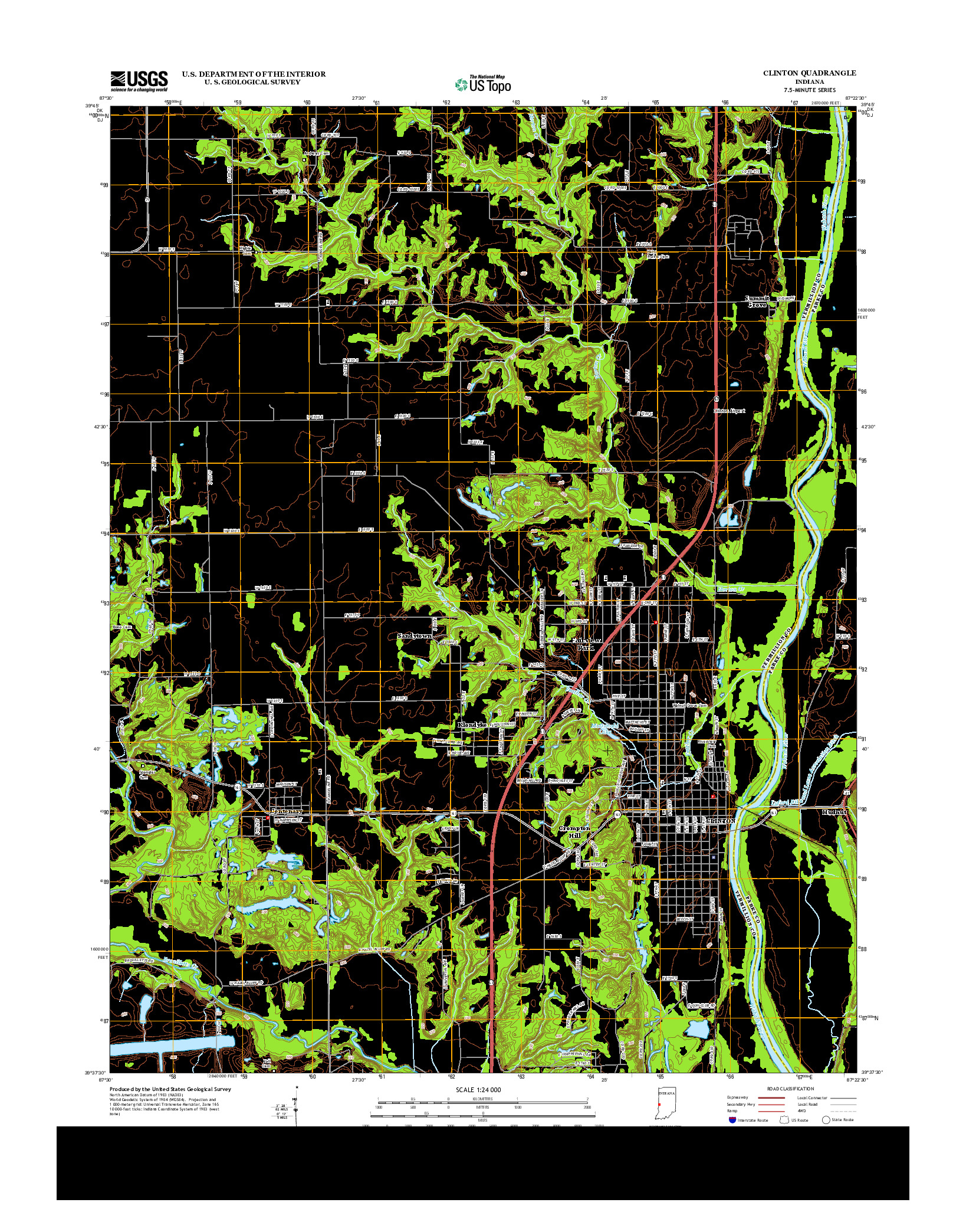 USGS US TOPO 7.5-MINUTE MAP FOR CLINTON, IN 2013