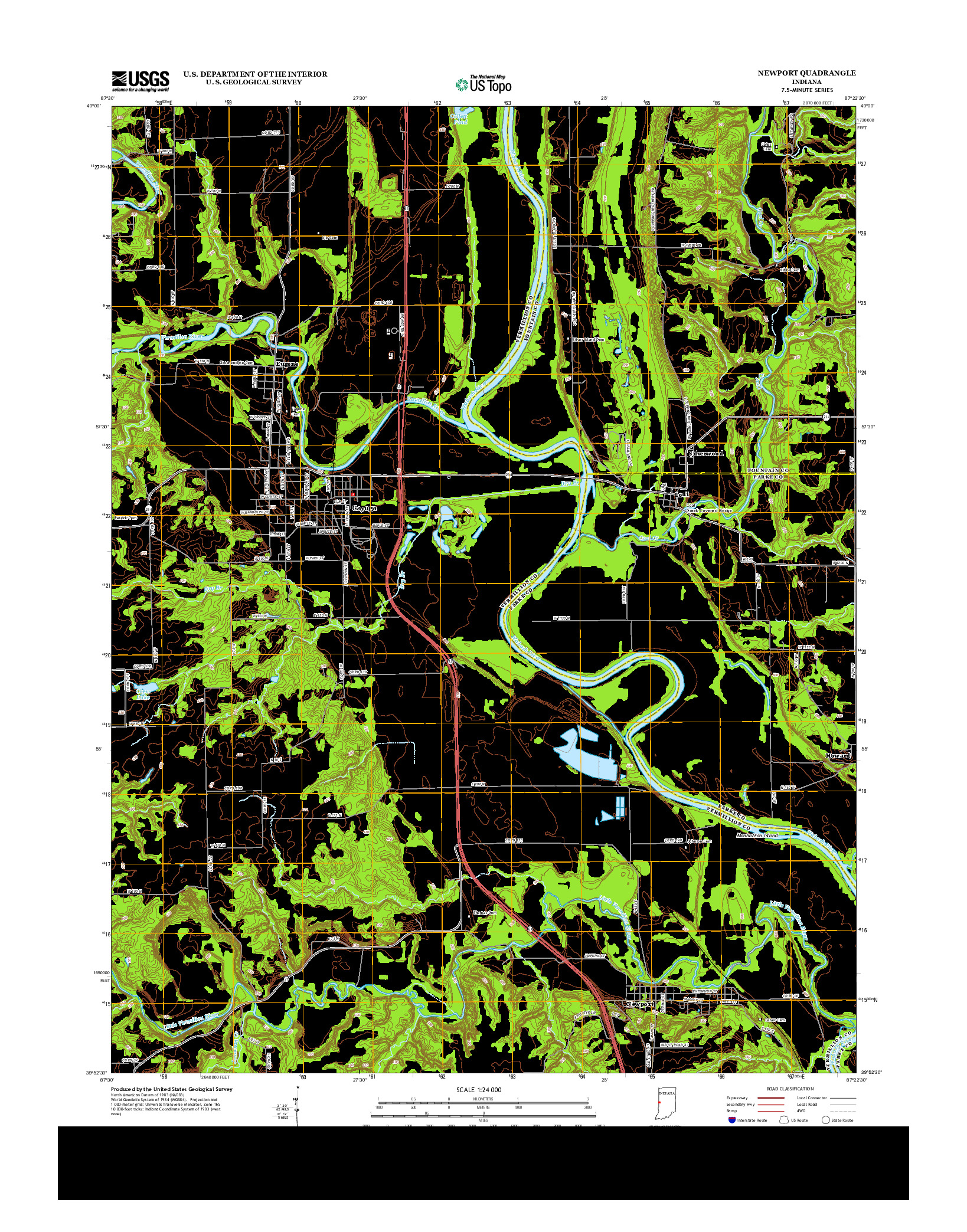 USGS US TOPO 7.5-MINUTE MAP FOR NEWPORT, IN 2013