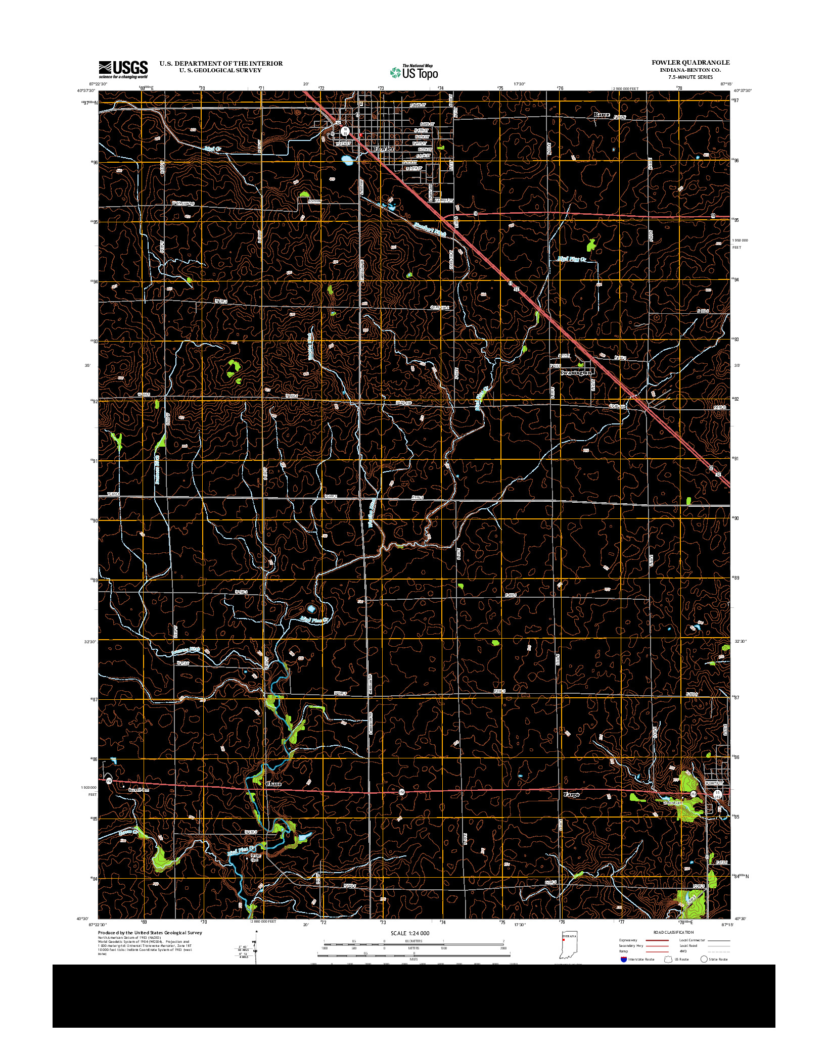 USGS US TOPO 7.5-MINUTE MAP FOR FOWLER, IN 2013