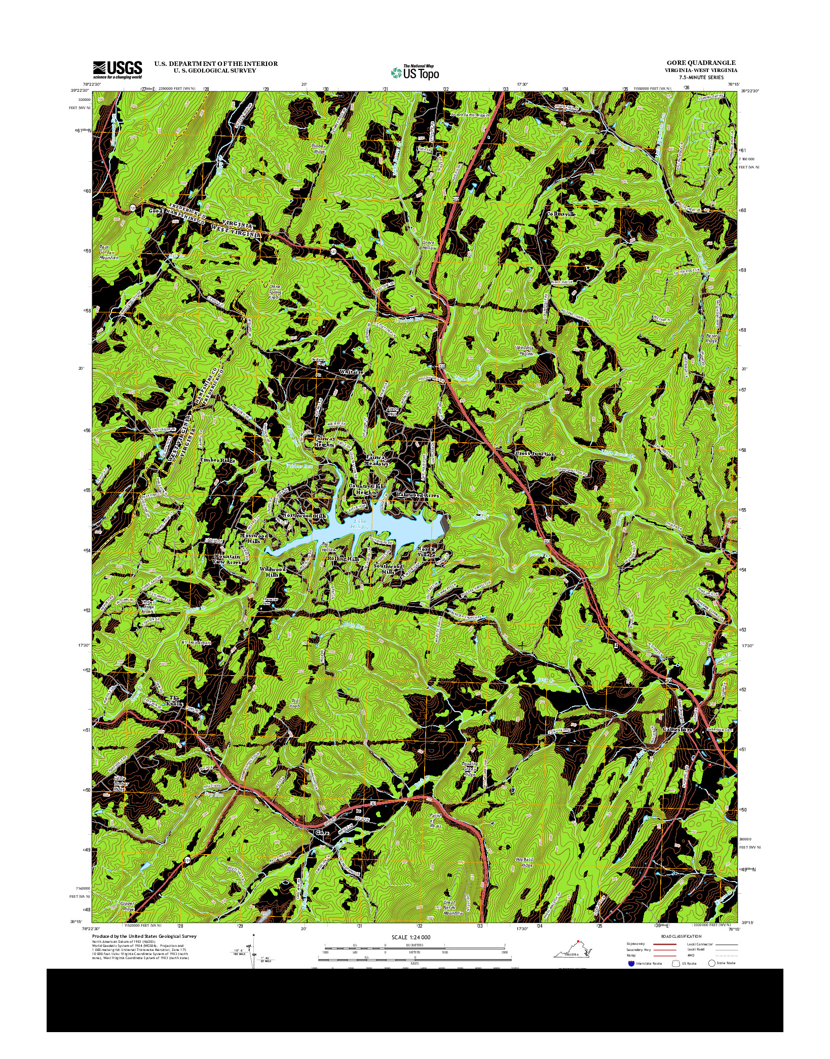 USGS US TOPO 7.5-MINUTE MAP FOR GORE, VA-WV 2013