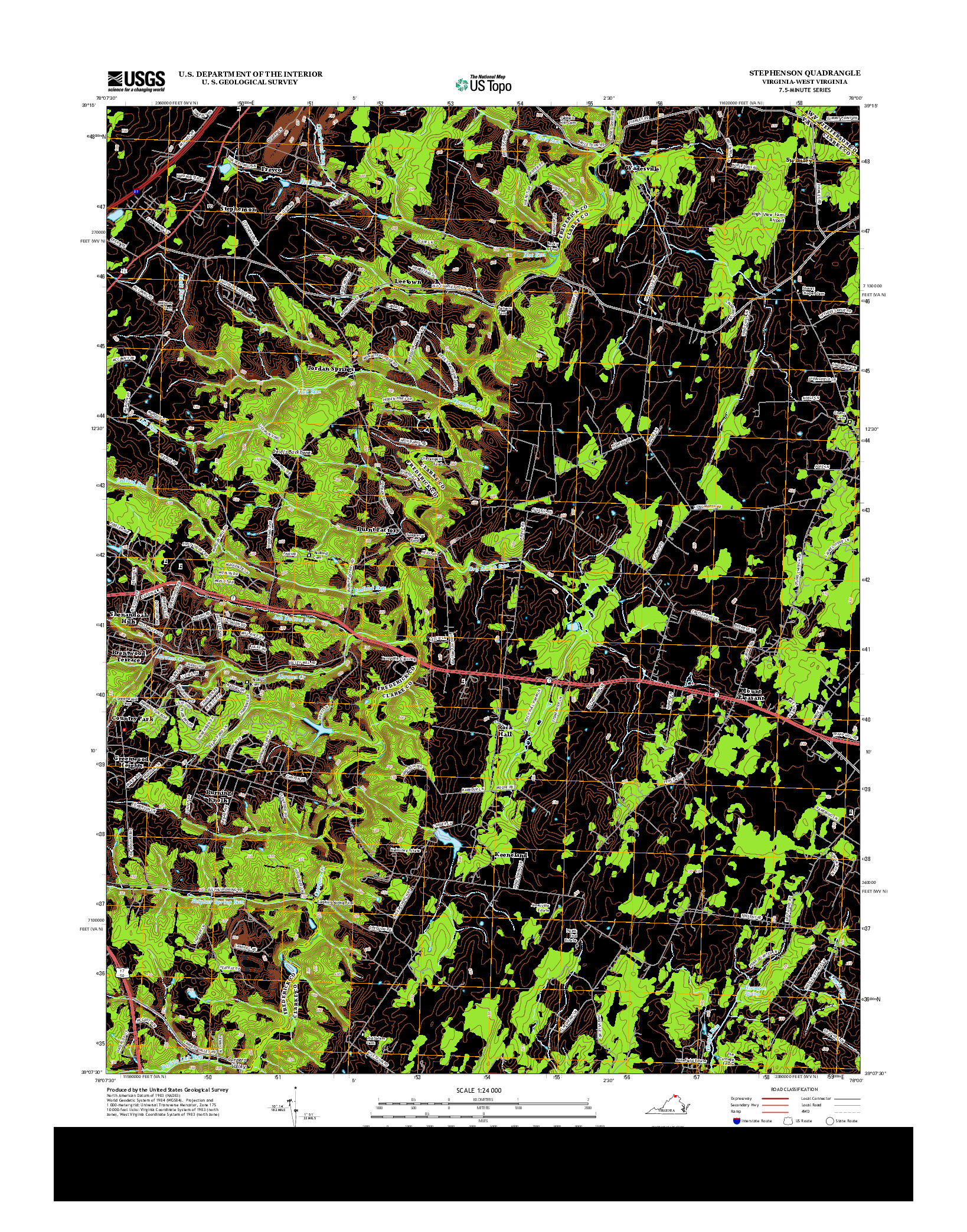 USGS US TOPO 7.5-MINUTE MAP FOR STEPHENSON, VA-WV 2013