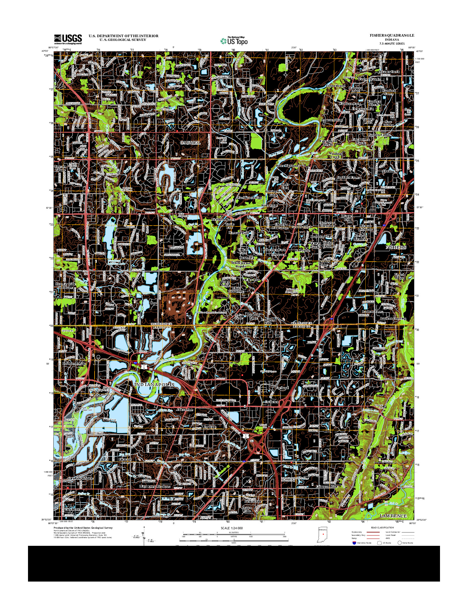 USGS US TOPO 7.5-MINUTE MAP FOR FISHERS, IN 2013