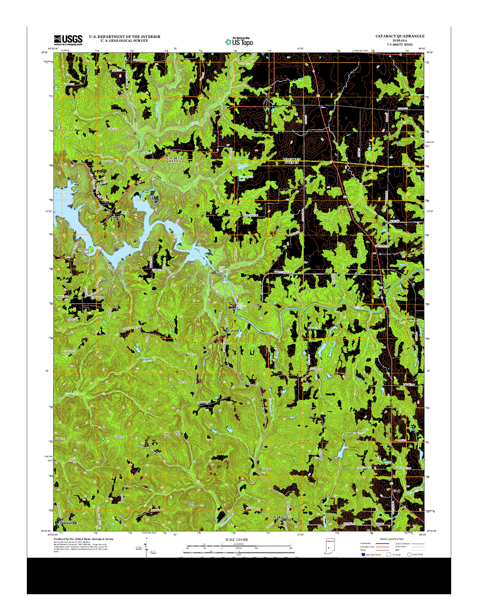 USGS US TOPO 7.5-MINUTE MAP FOR CATARACT, IN 2013