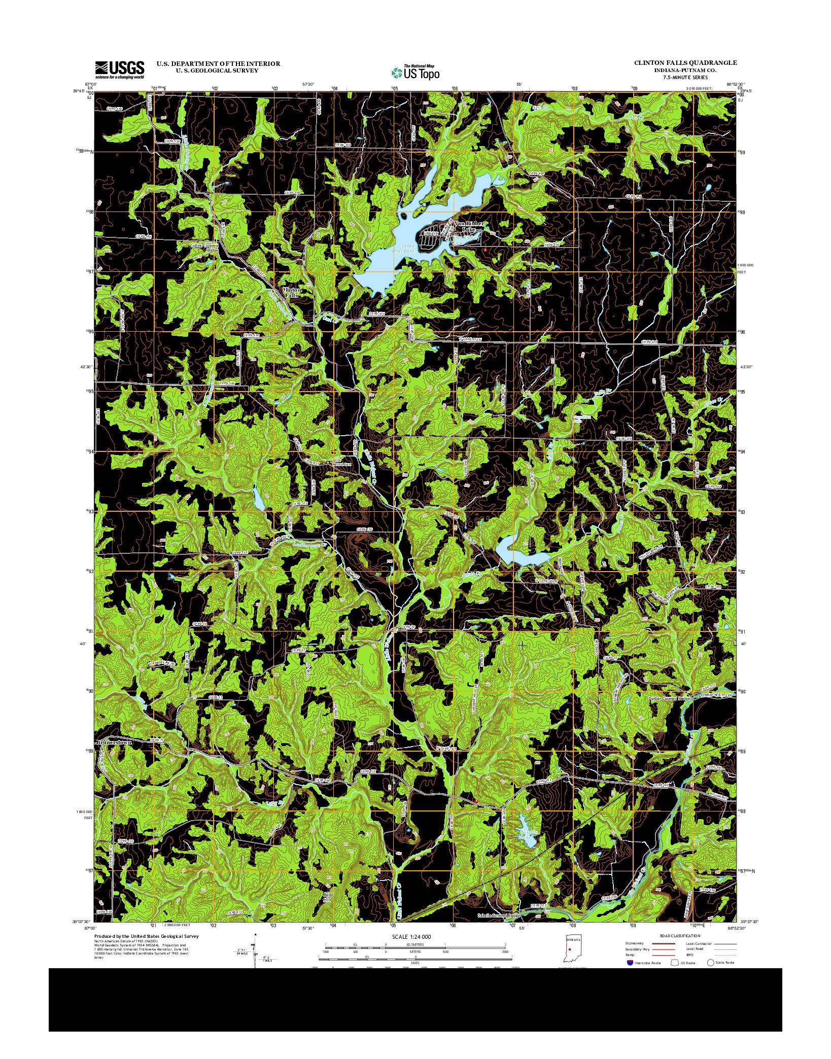 USGS US TOPO 7.5-MINUTE MAP FOR CLINTON FALLS, IN 2013