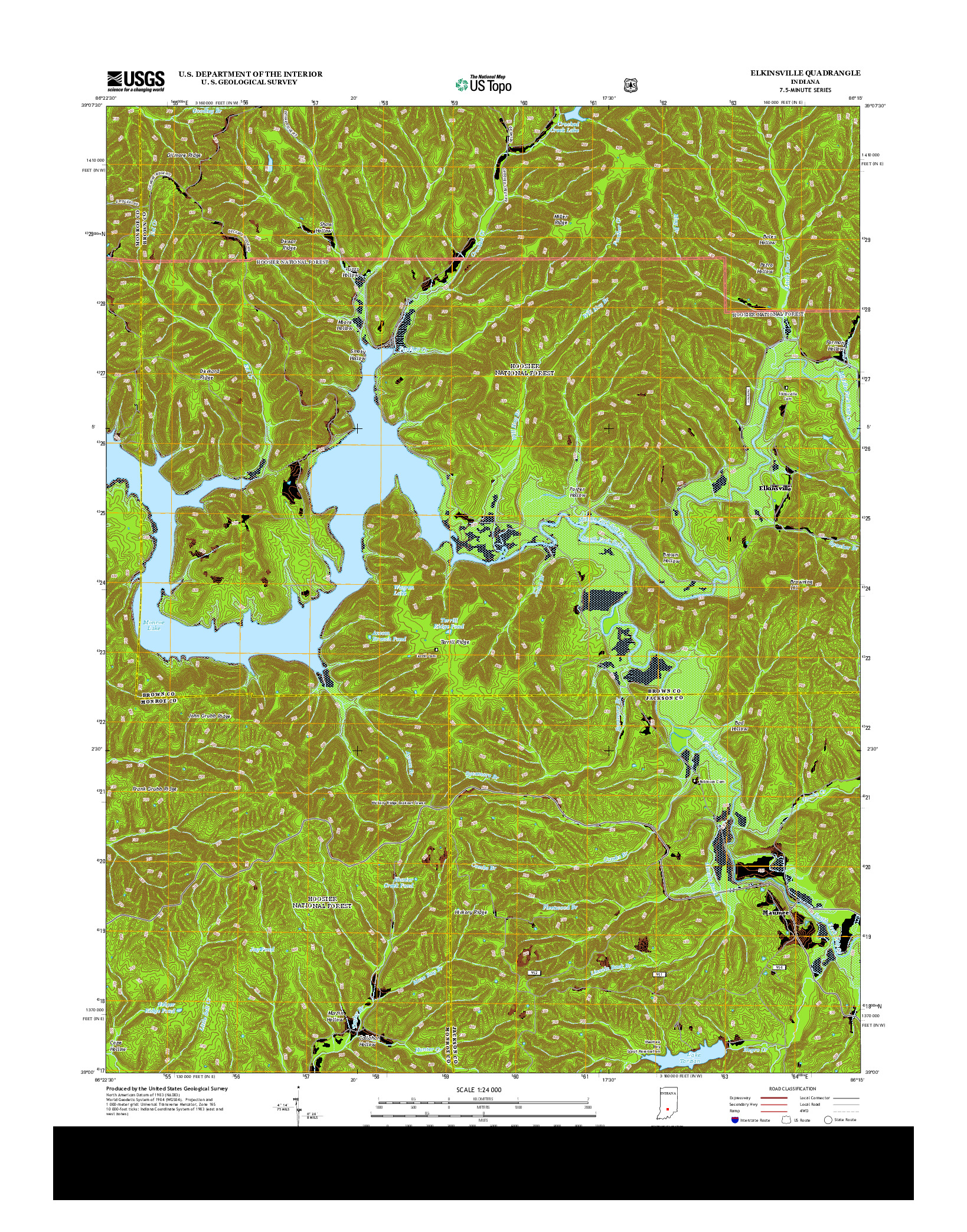 USGS US TOPO 7.5-MINUTE MAP FOR ELKINSVILLE, IN 2013