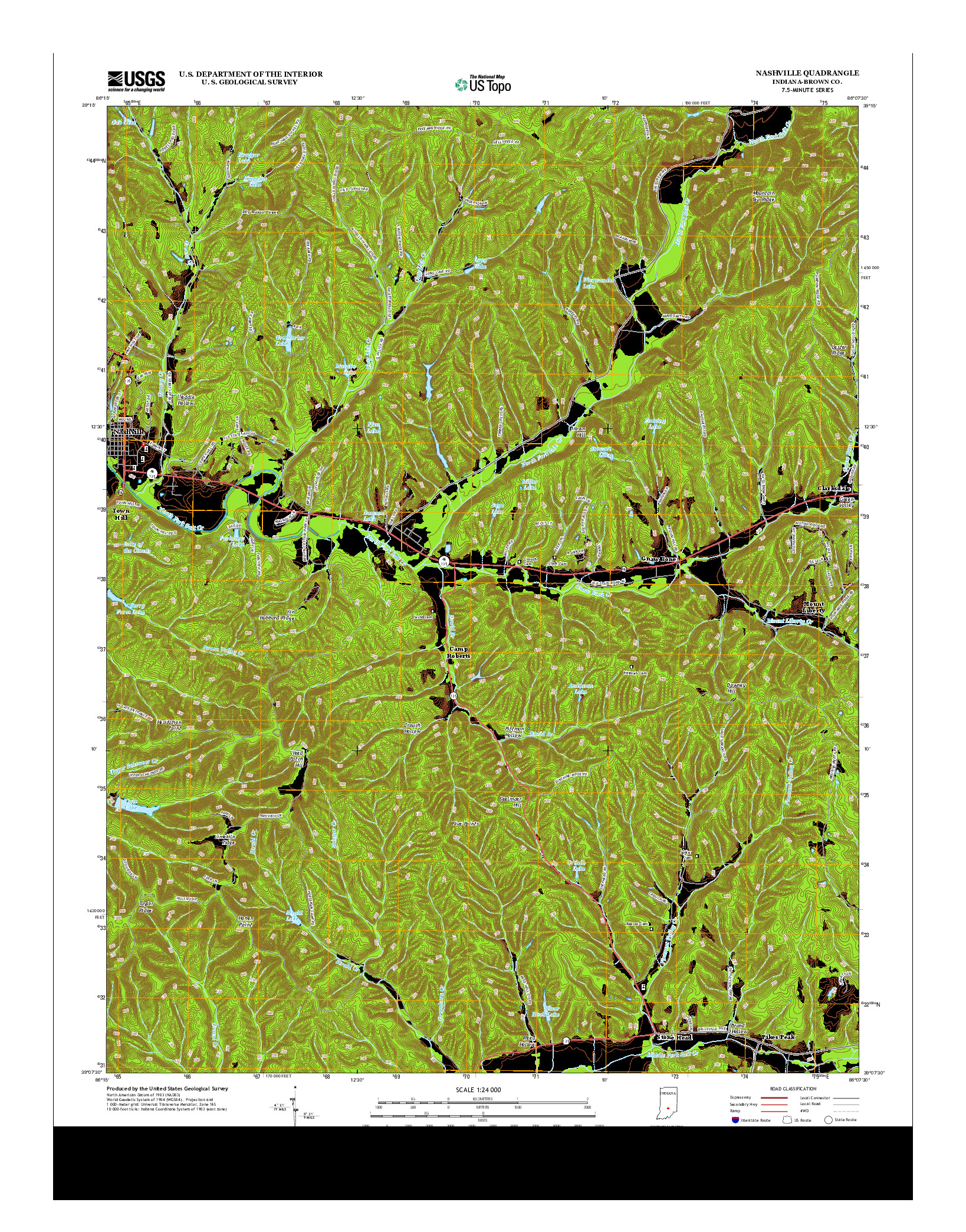 USGS US TOPO 7.5-MINUTE MAP FOR NASHVILLE, IN 2013