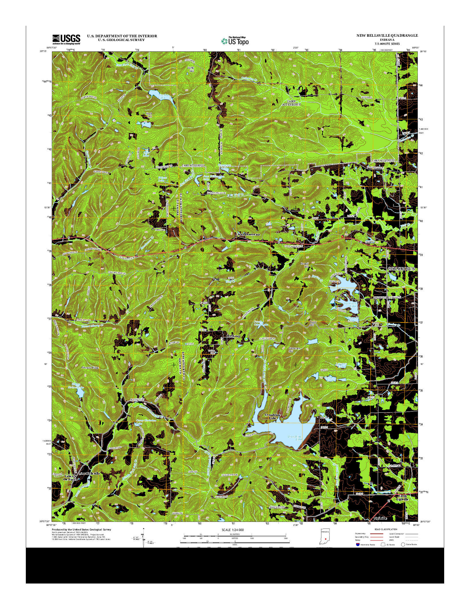 USGS US TOPO 7.5-MINUTE MAP FOR NEW BELLSVILLE, IN 2013