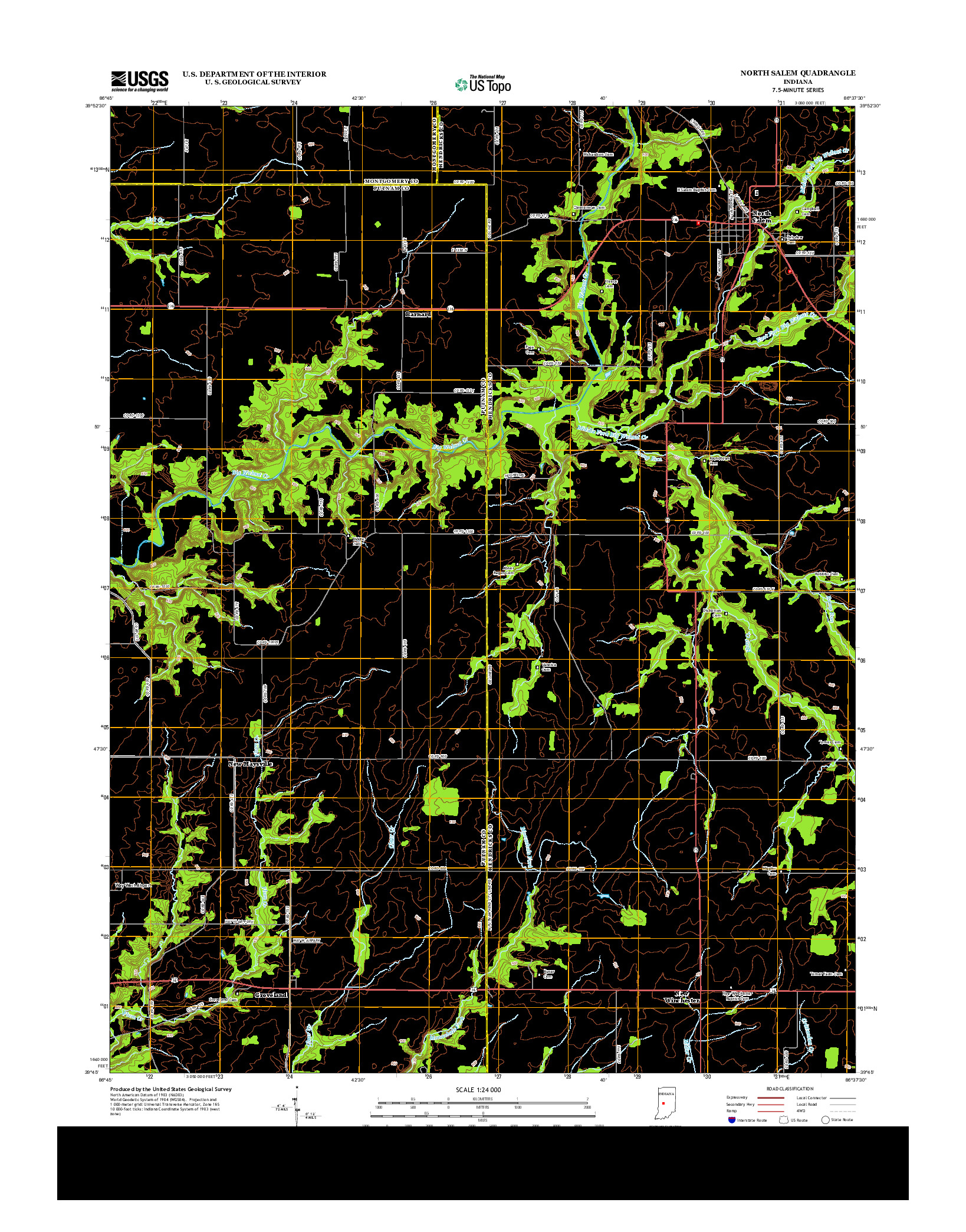 USGS US TOPO 7.5-MINUTE MAP FOR NORTH SALEM, IN 2013