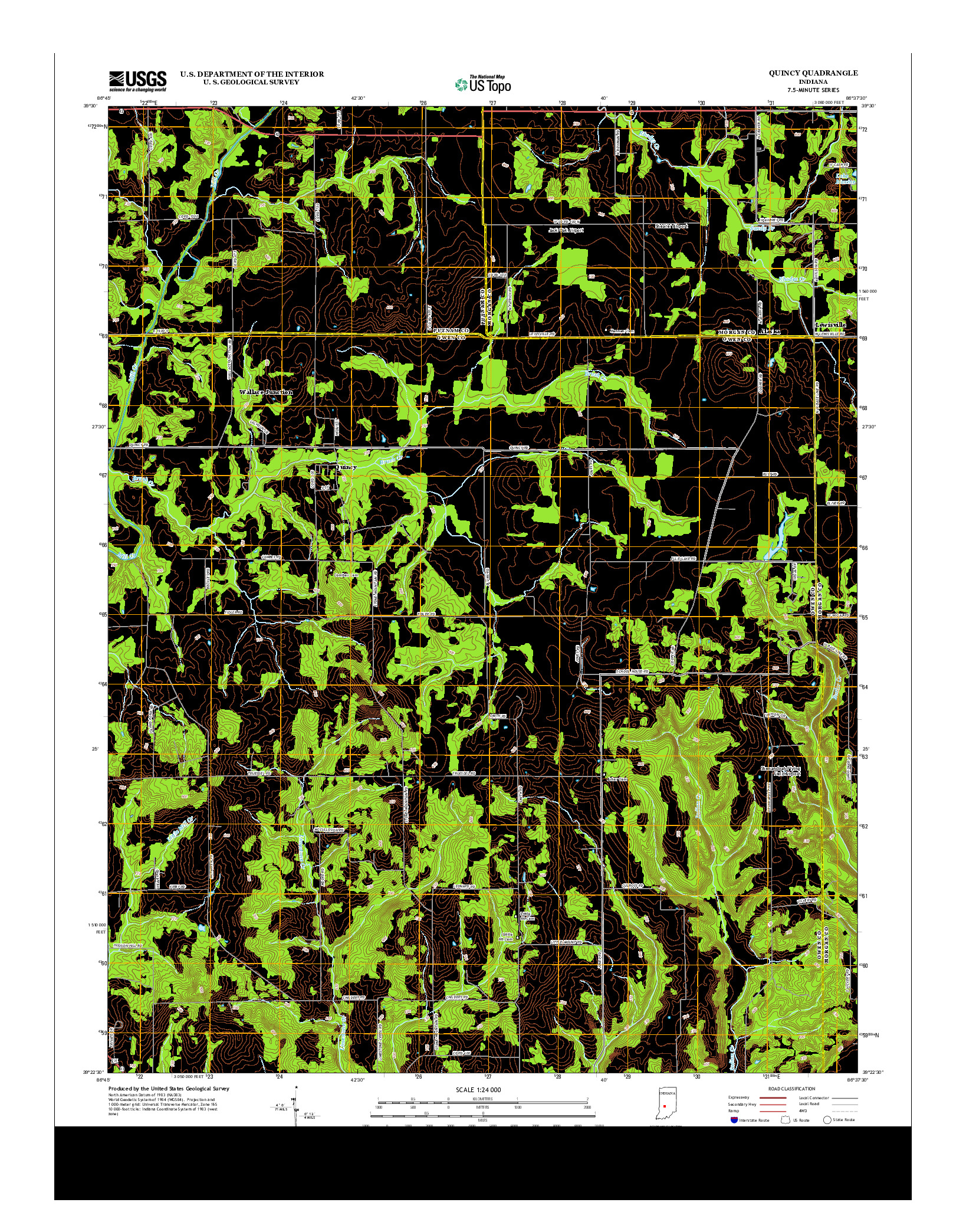 USGS US TOPO 7.5-MINUTE MAP FOR QUINCY, IN 2013