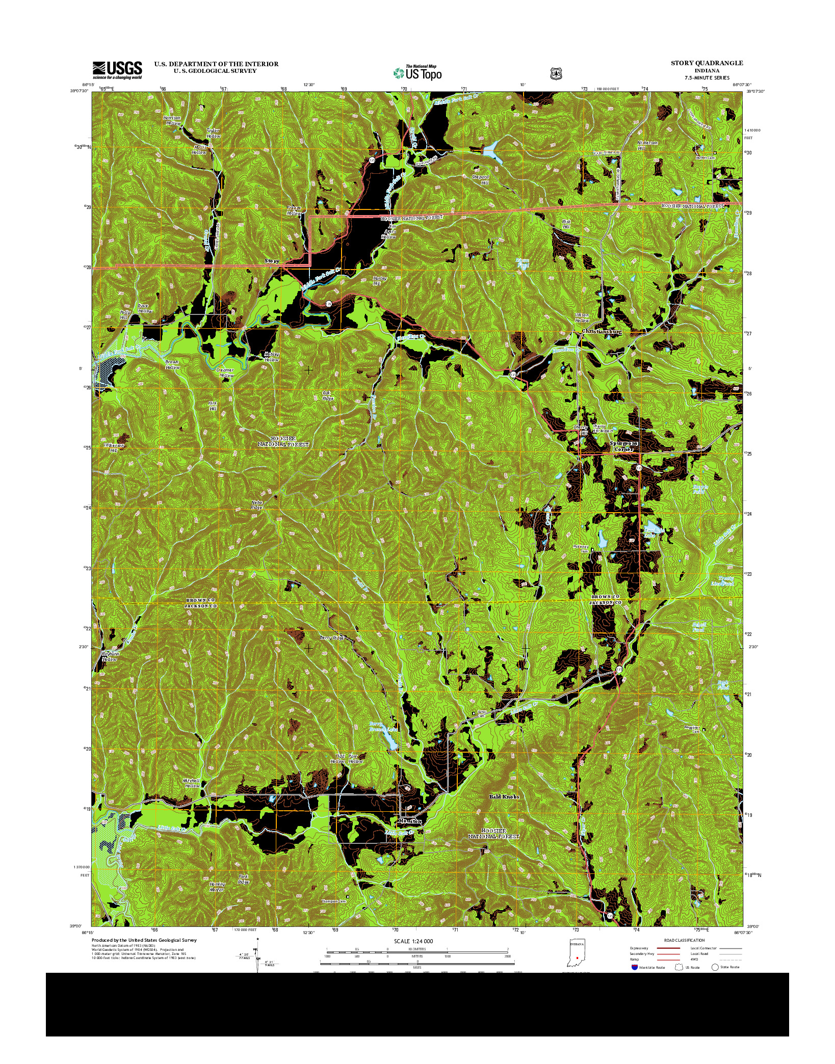 USGS US TOPO 7.5-MINUTE MAP FOR STORY, IN 2013