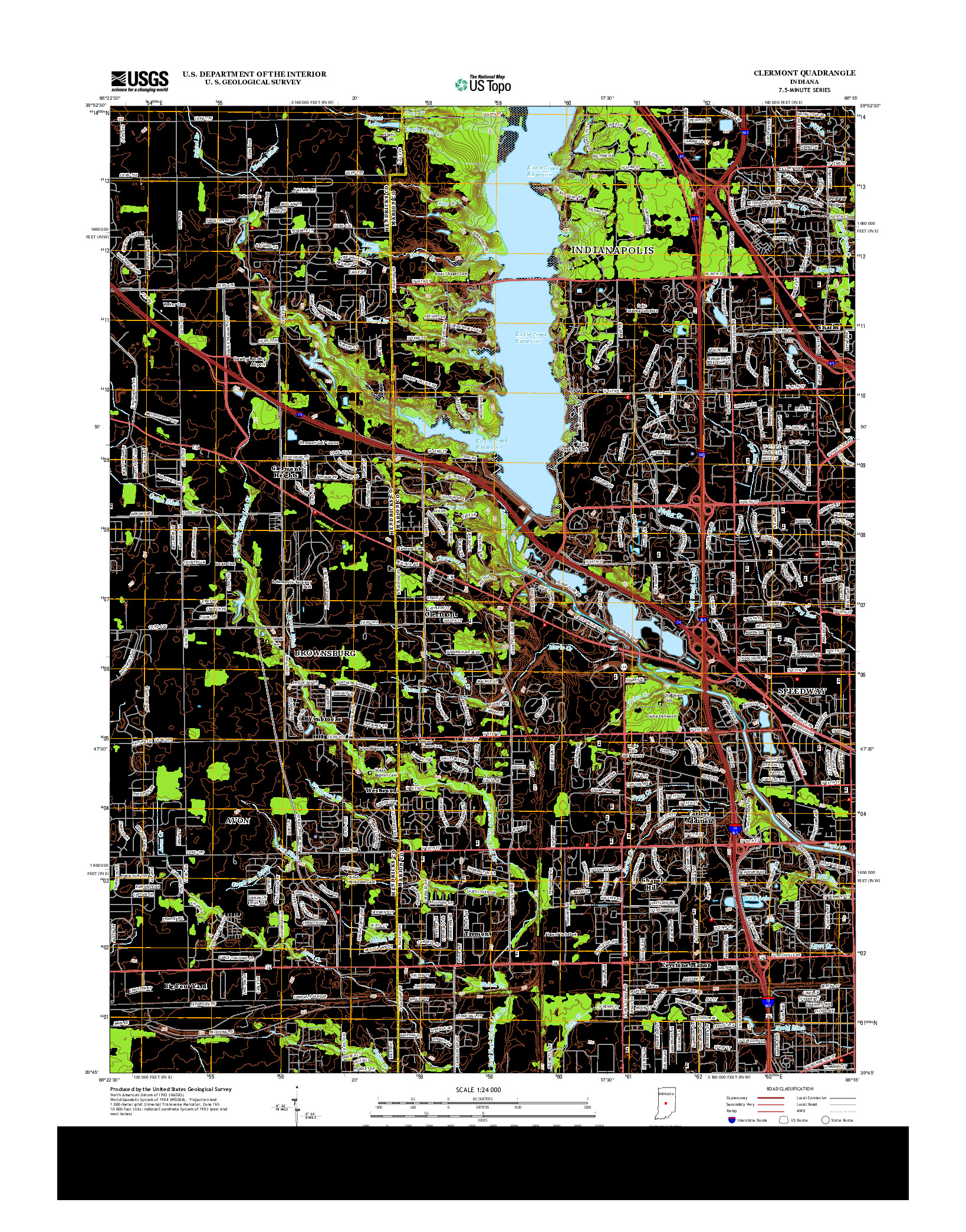 USGS US TOPO 7.5-MINUTE MAP FOR CLERMONT, IN 2013