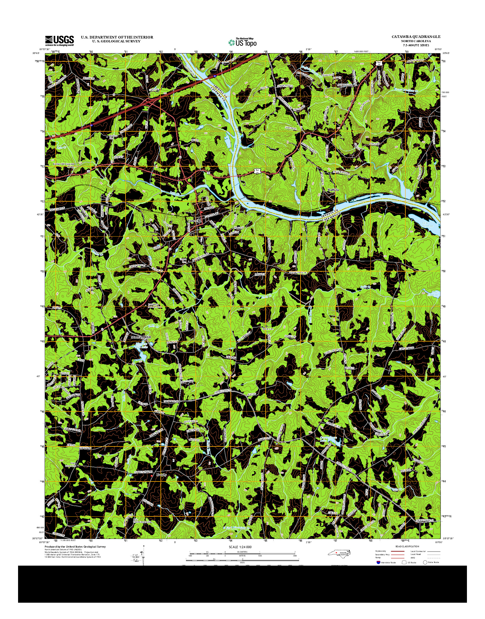 USGS US TOPO 7.5-MINUTE MAP FOR CATAWBA, NC 2013