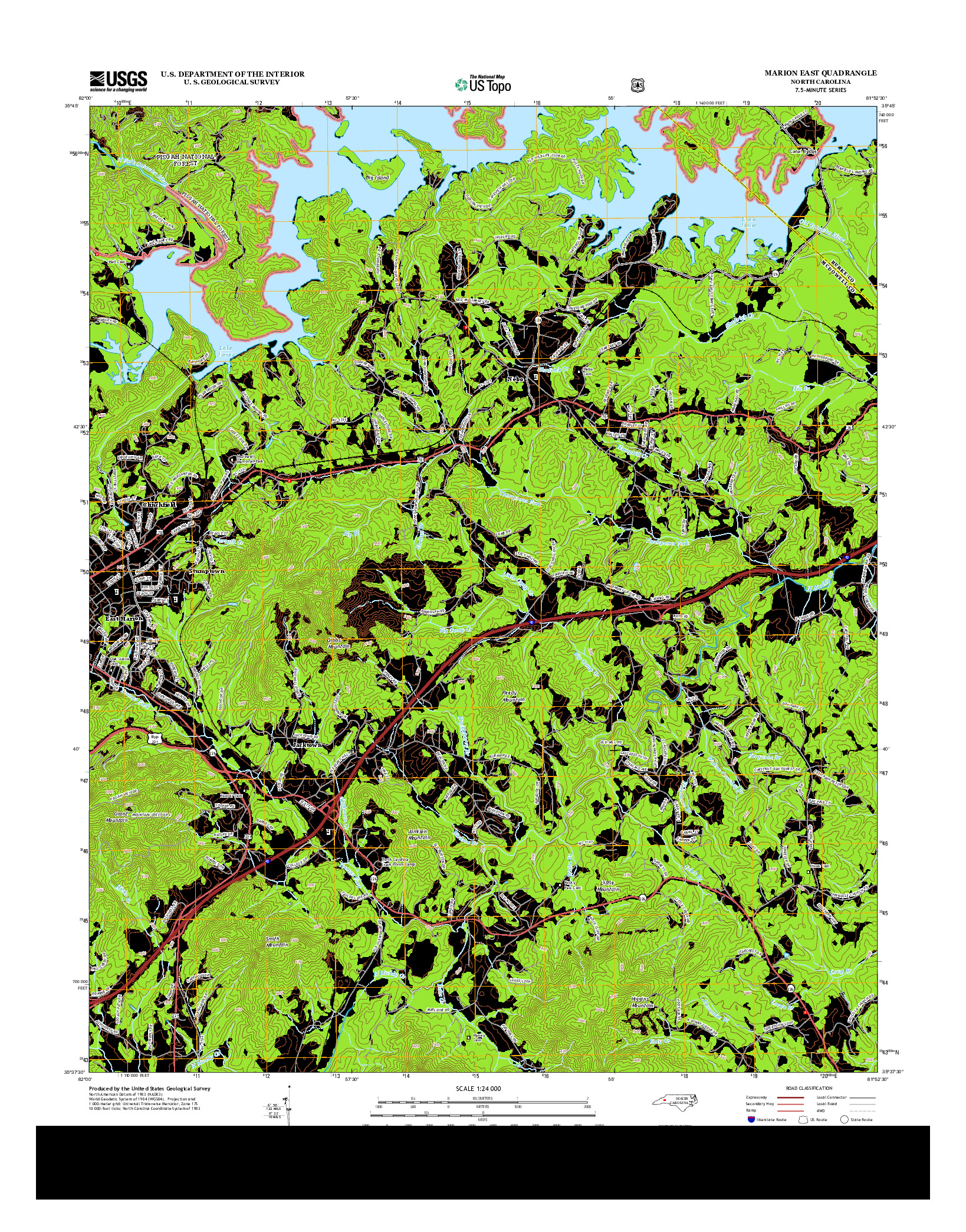 USGS US TOPO 7.5-MINUTE MAP FOR MARION EAST, NC 2013