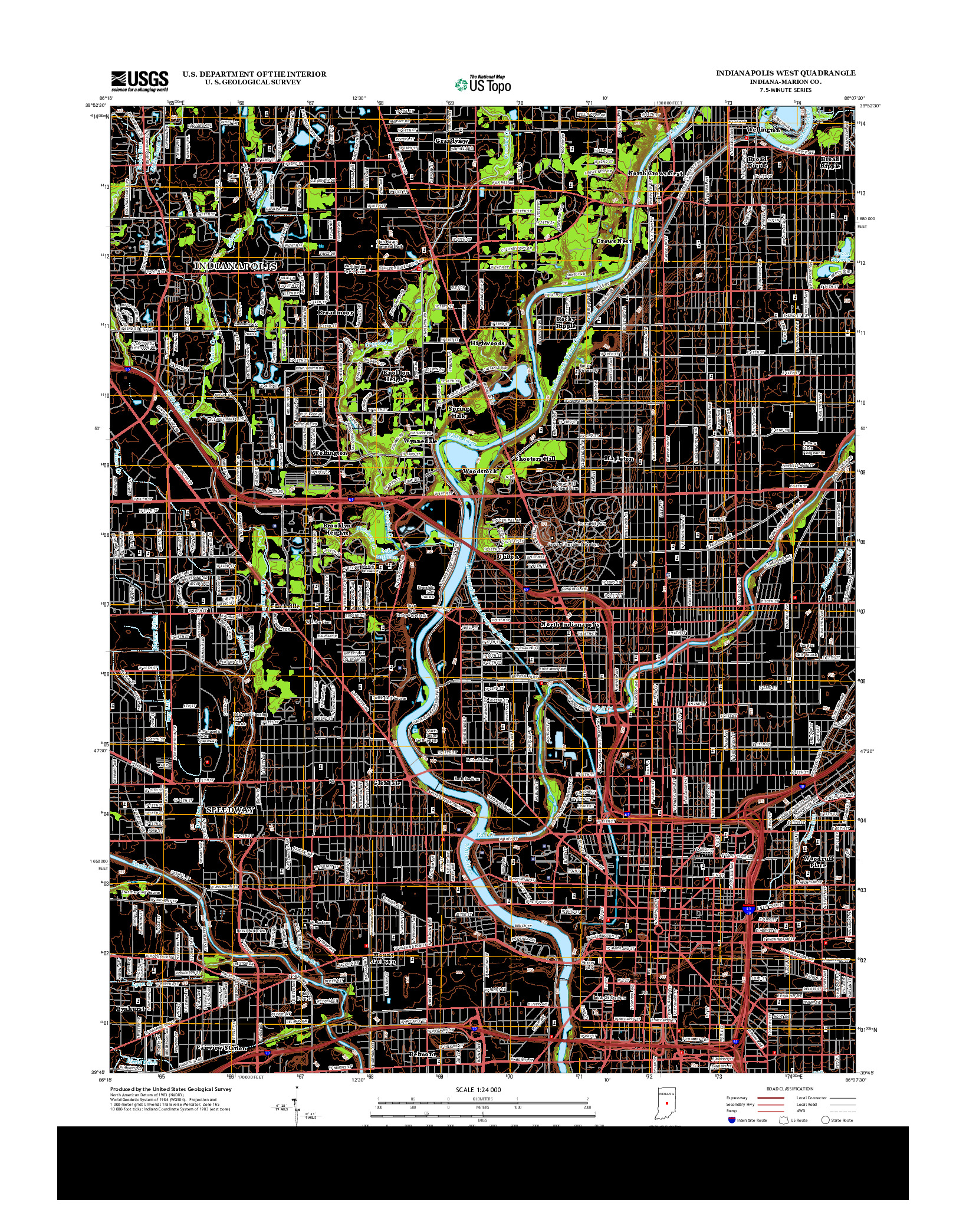 USGS US TOPO 7.5-MINUTE MAP FOR INDIANAPOLIS WEST, IN 2013