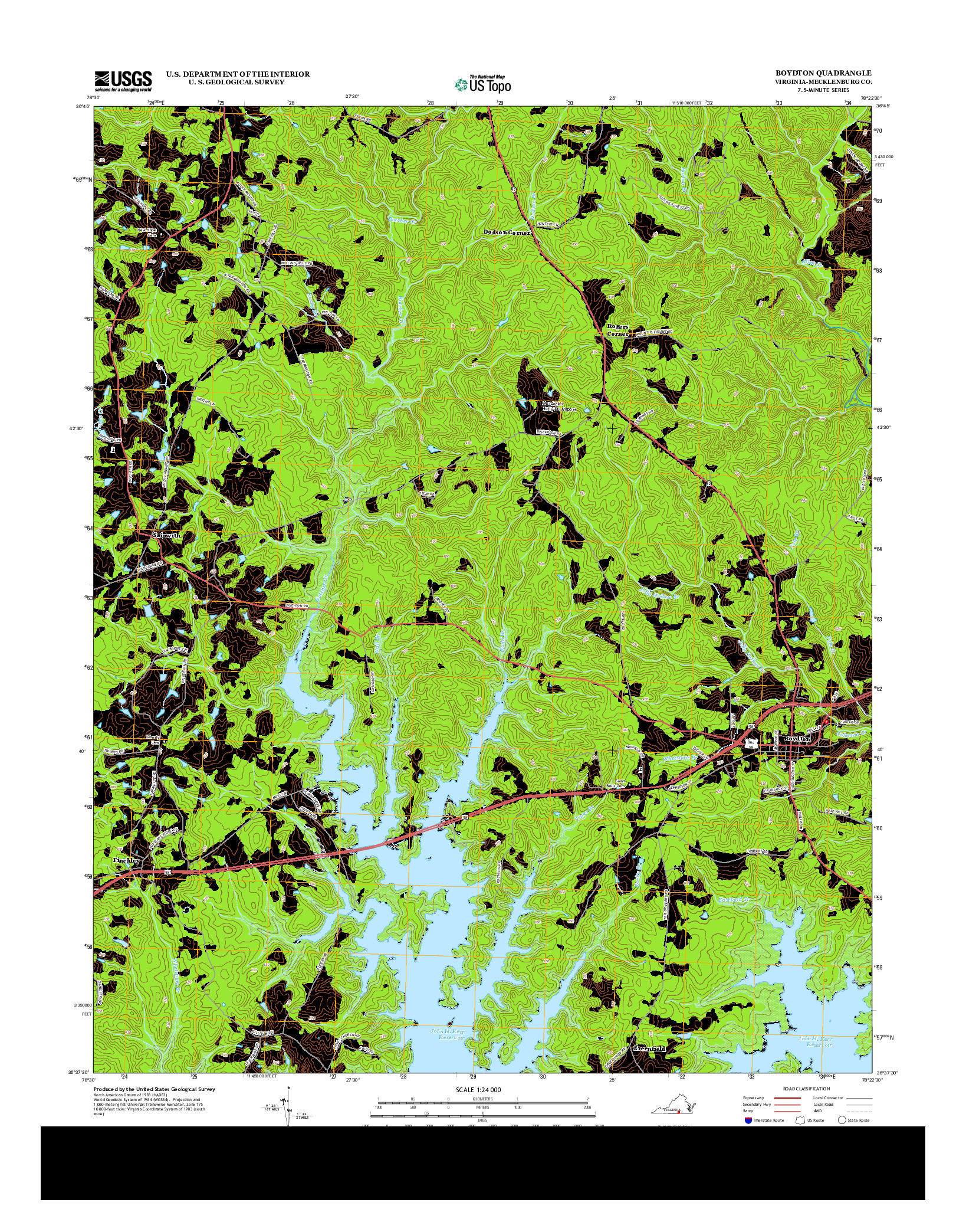 USGS US TOPO 7.5-MINUTE MAP FOR BOYDTON, VA 2013