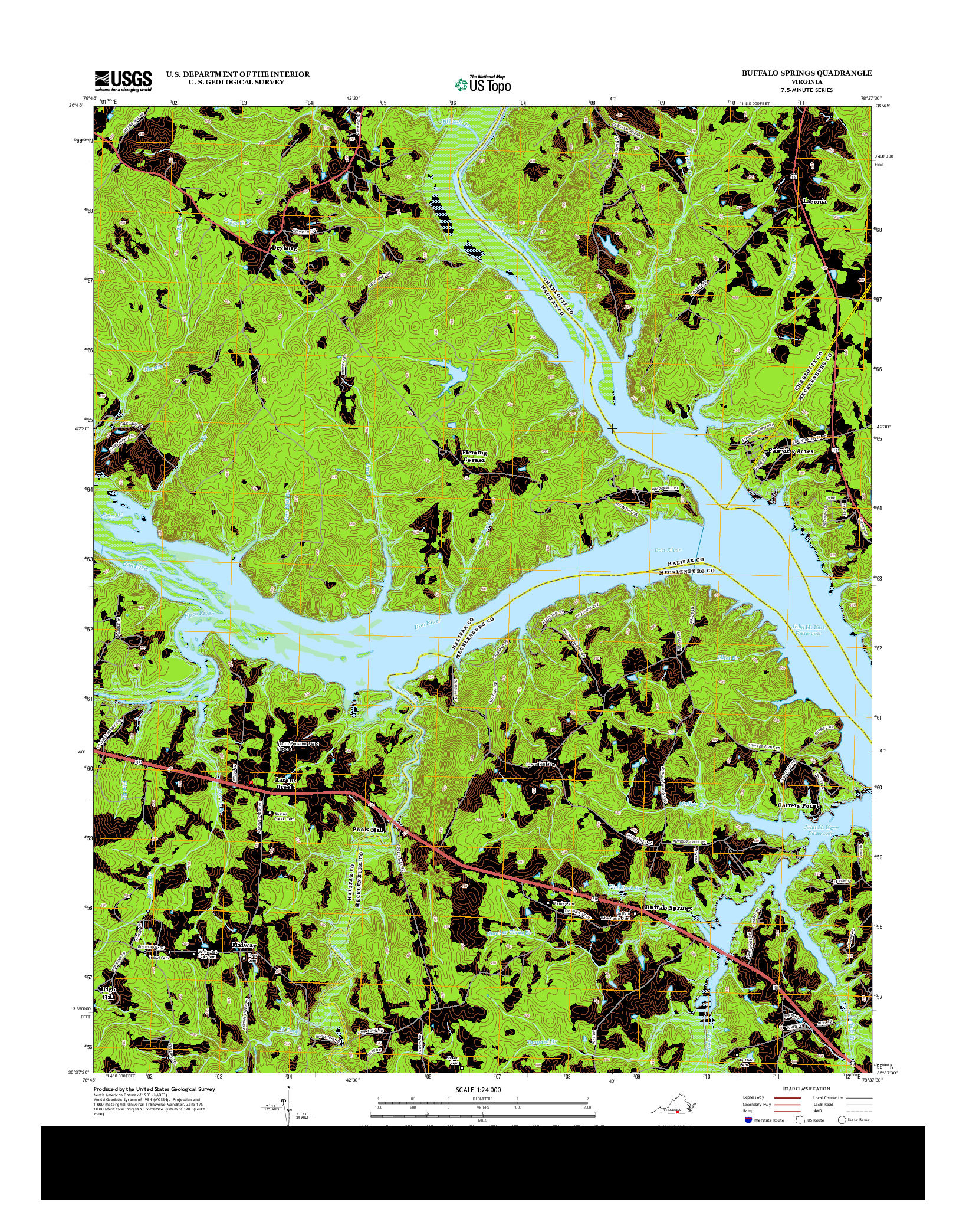USGS US TOPO 7.5-MINUTE MAP FOR BUFFALO SPRINGS, VA 2013