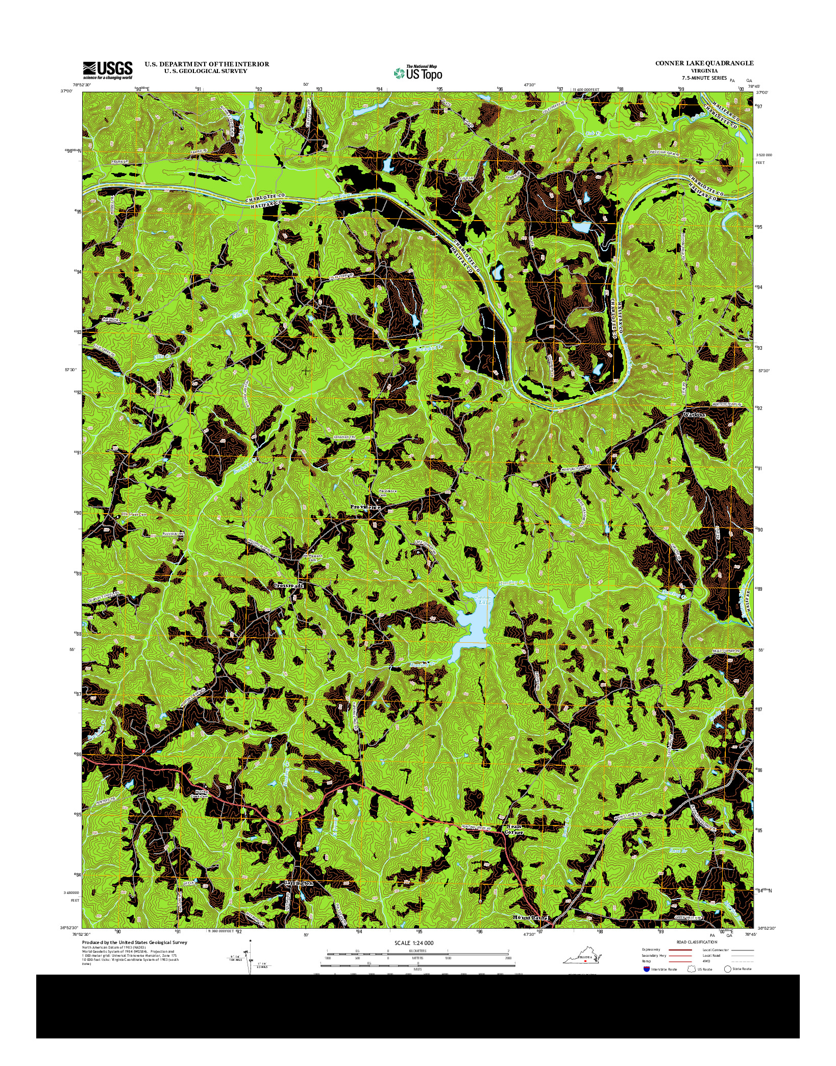 USGS US TOPO 7.5-MINUTE MAP FOR CONNER LAKE, VA 2013