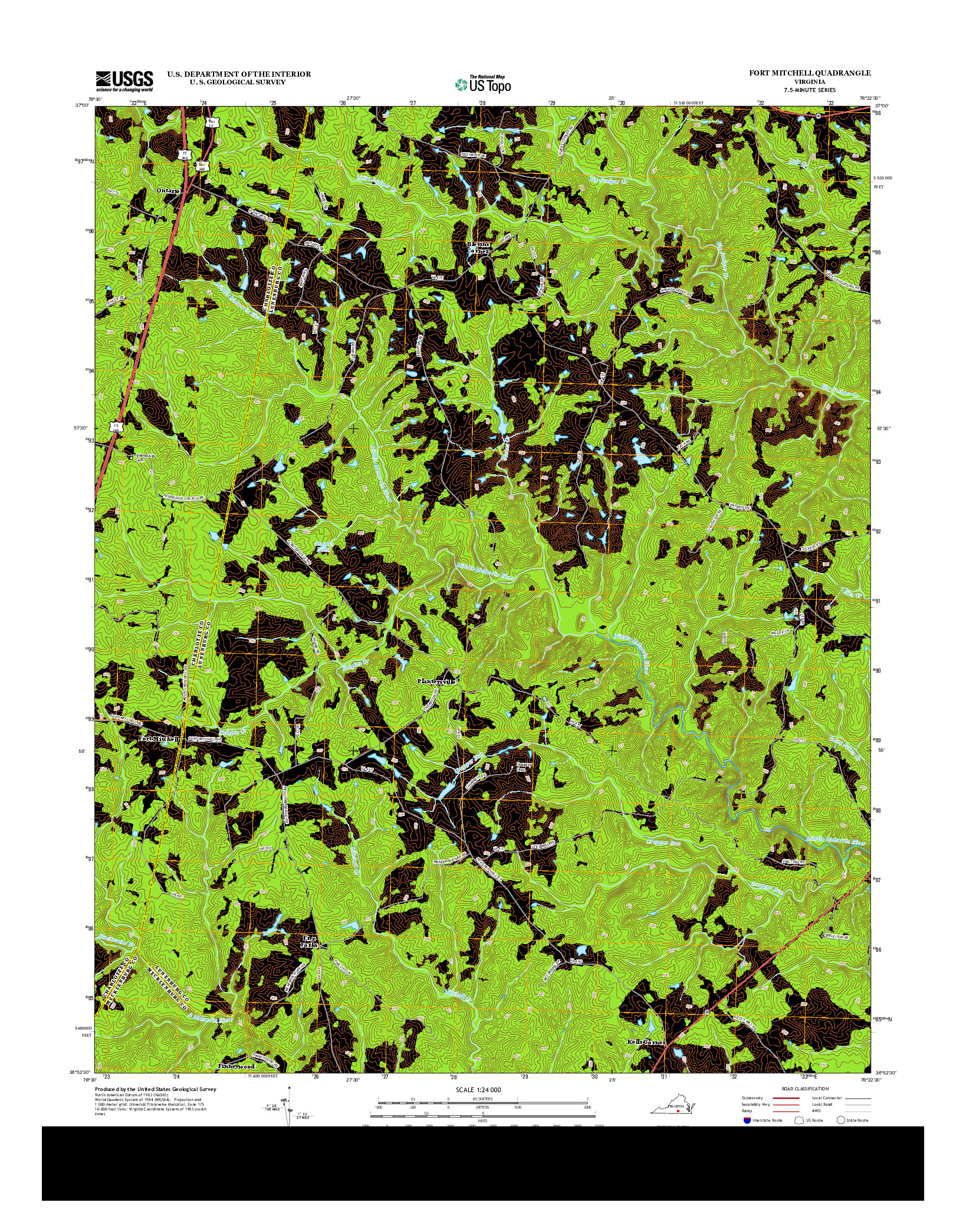 USGS US TOPO 7.5-MINUTE MAP FOR FORT MITCHELL, VA 2013