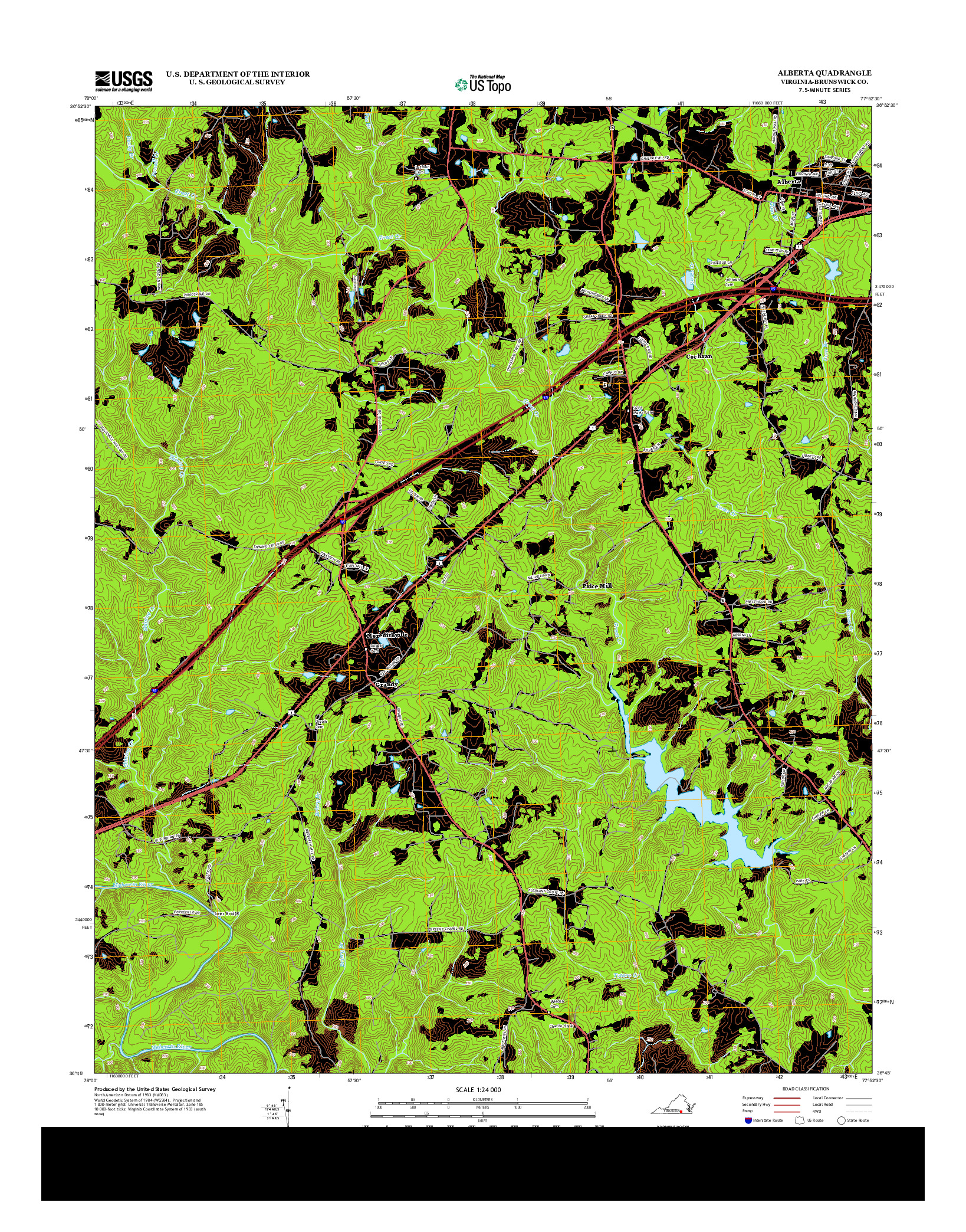 USGS US TOPO 7.5-MINUTE MAP FOR ALBERTA, VA 2013
