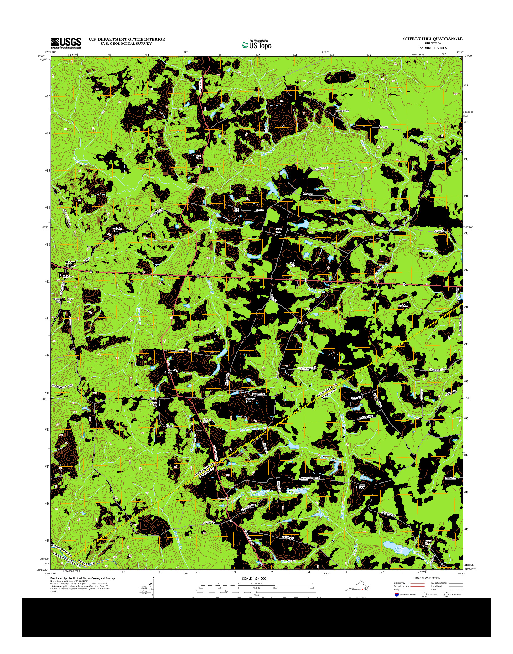 USGS US TOPO 7.5-MINUTE MAP FOR CHERRY HILL, VA 2013