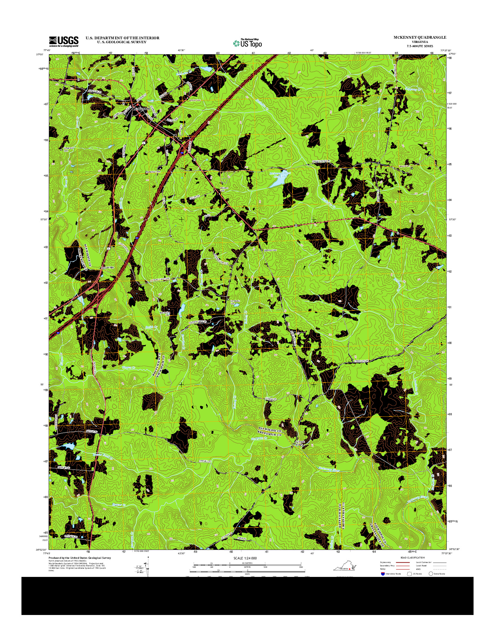 USGS US TOPO 7.5-MINUTE MAP FOR MCKENNEY, VA 2013