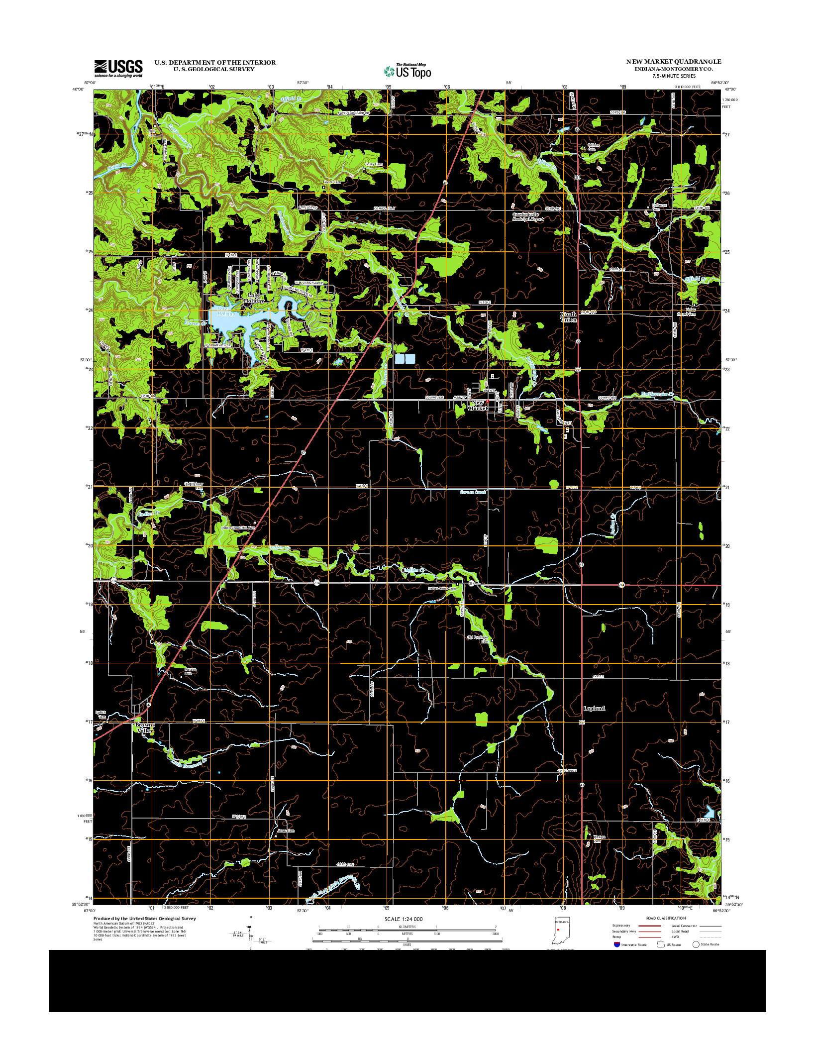 USGS US TOPO 7.5-MINUTE MAP FOR NEW MARKET, IN 2013