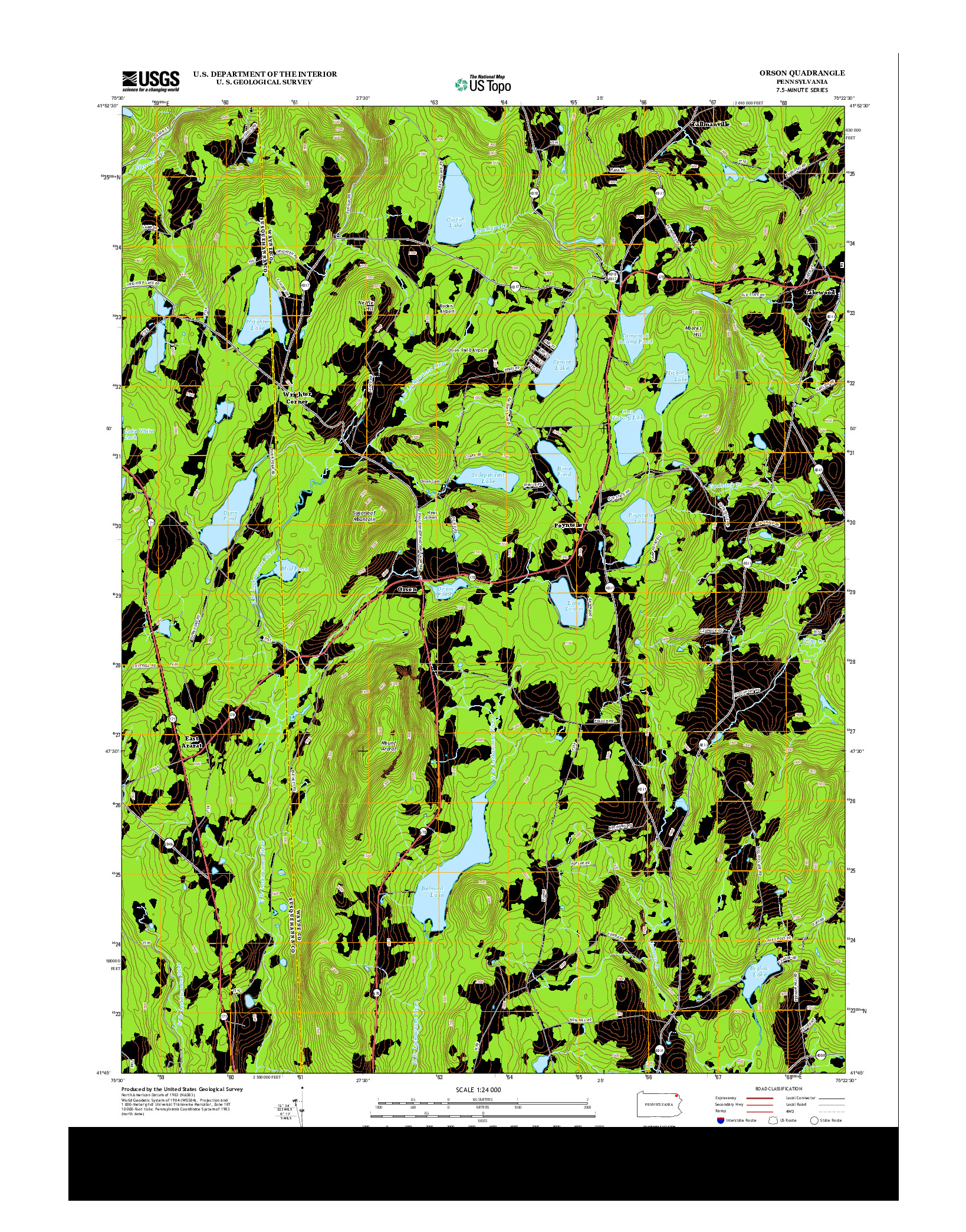 USGS US TOPO 7.5-MINUTE MAP FOR ORSON, PA 2013