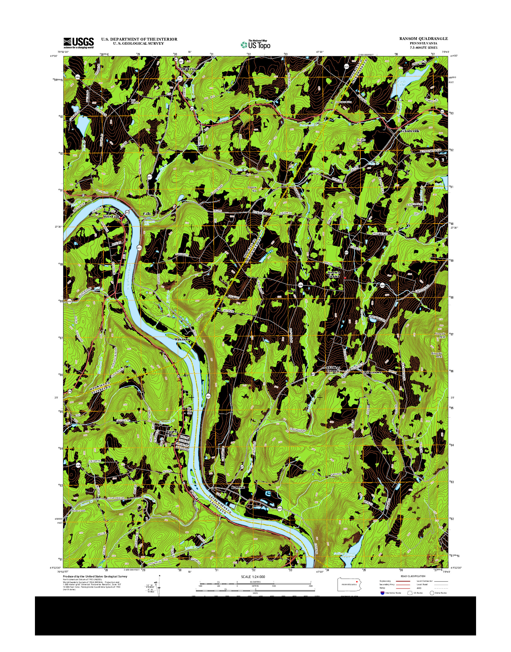 USGS US TOPO 7.5-MINUTE MAP FOR RANSOM, PA 2013
