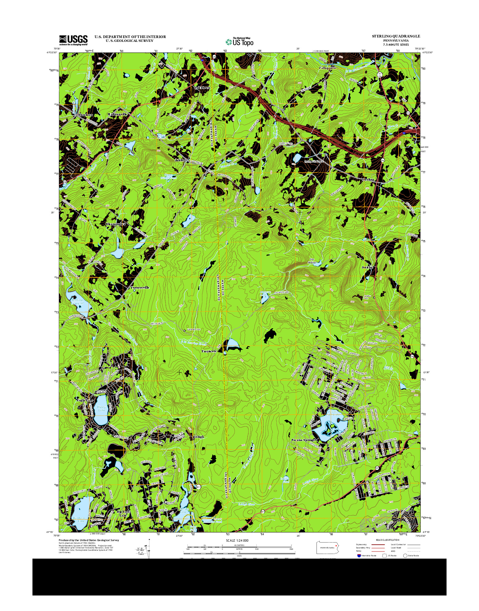 USGS US TOPO 7.5-MINUTE MAP FOR STERLING, PA 2013