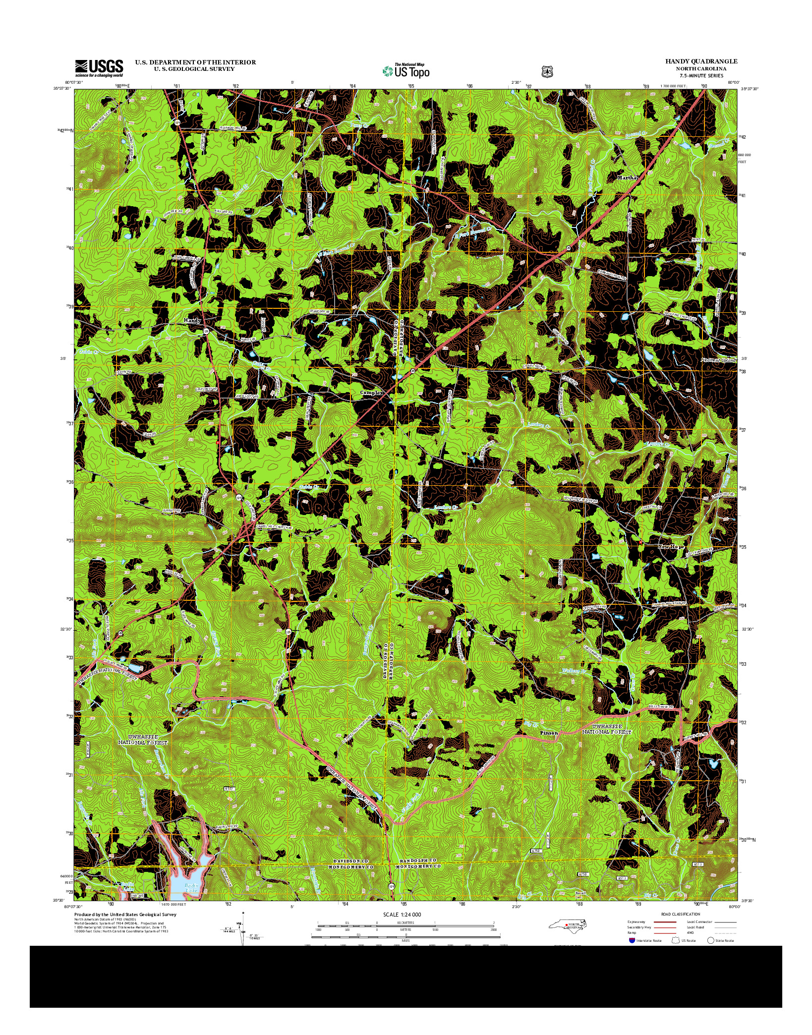 USGS US TOPO 7.5-MINUTE MAP FOR HANDY, NC 2013