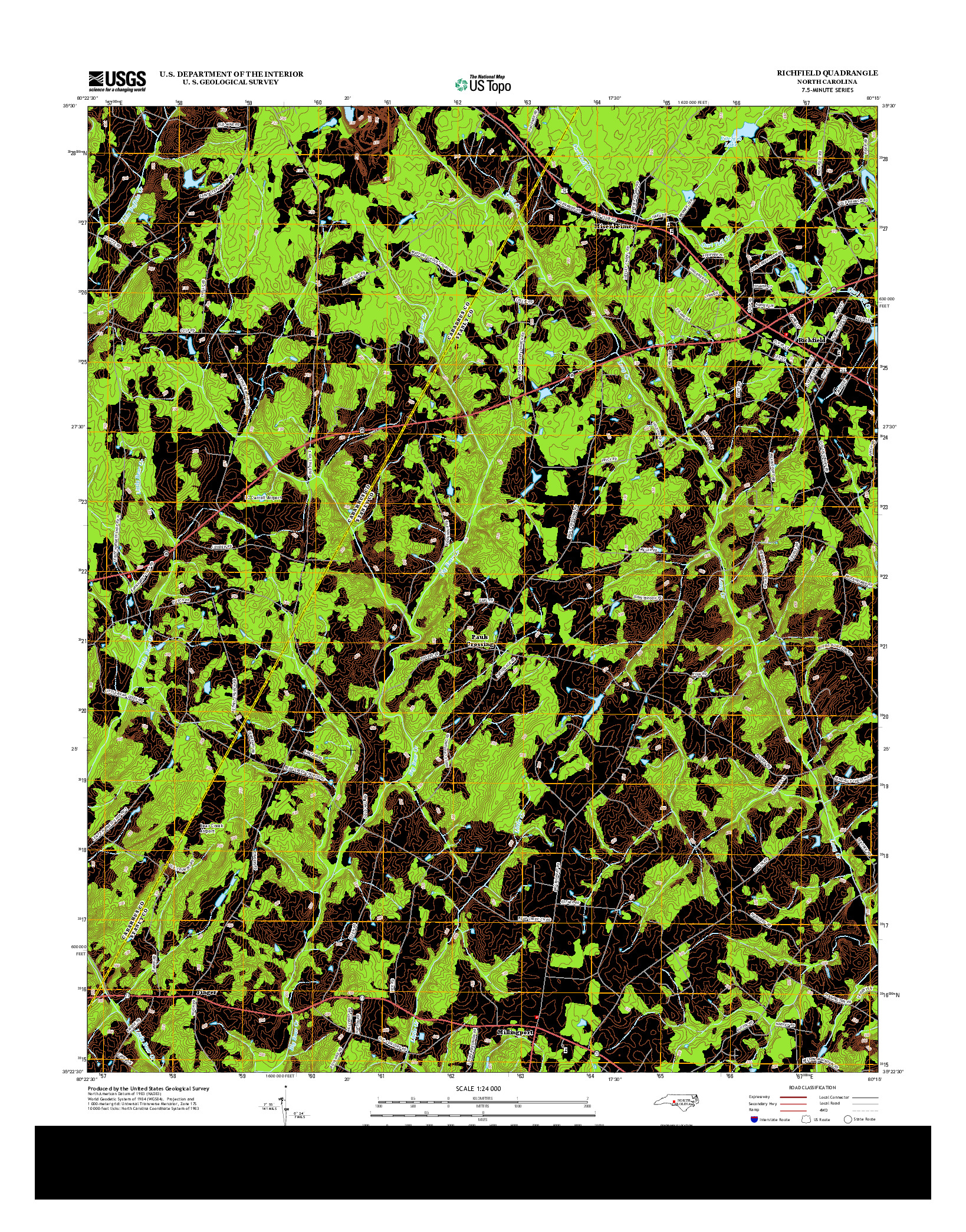 USGS US TOPO 7.5-MINUTE MAP FOR RICHFIELD, NC 2013