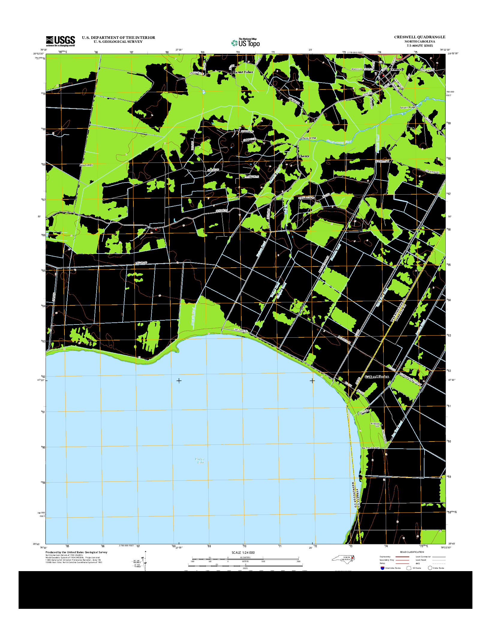 USGS US TOPO 7.5-MINUTE MAP FOR CRESWELL, NC 2013