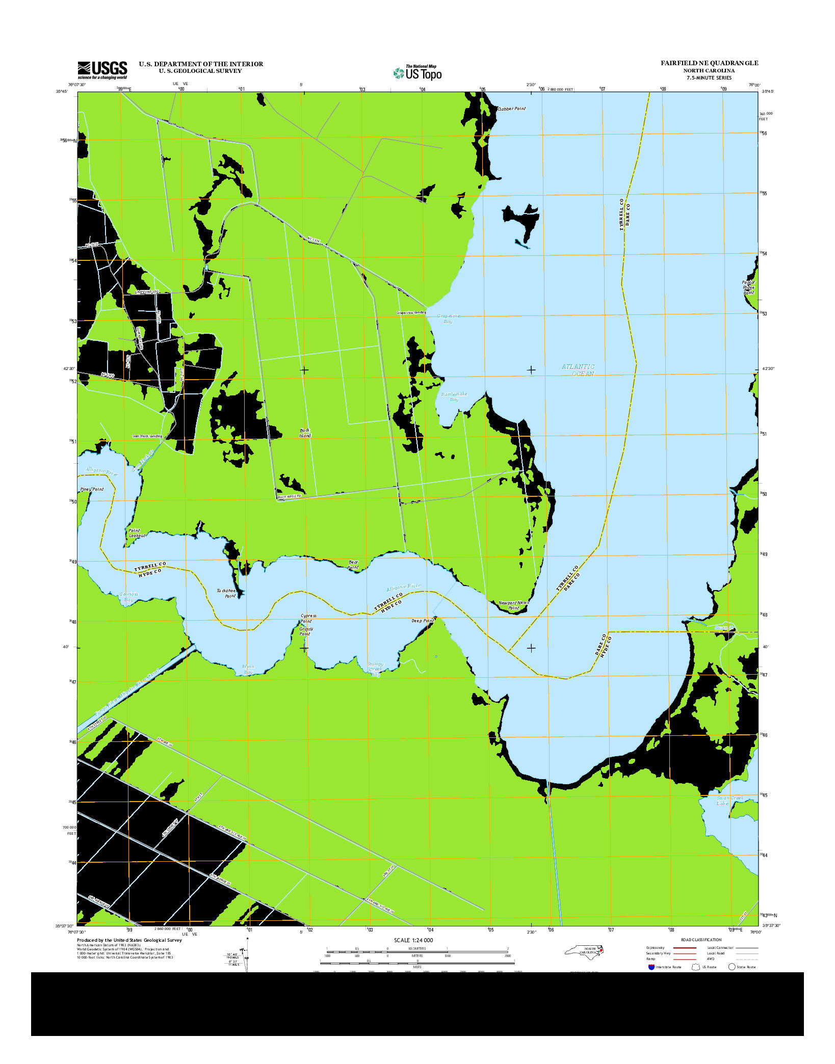 USGS US TOPO 7.5-MINUTE MAP FOR FAIRFIELD NE, NC 2013