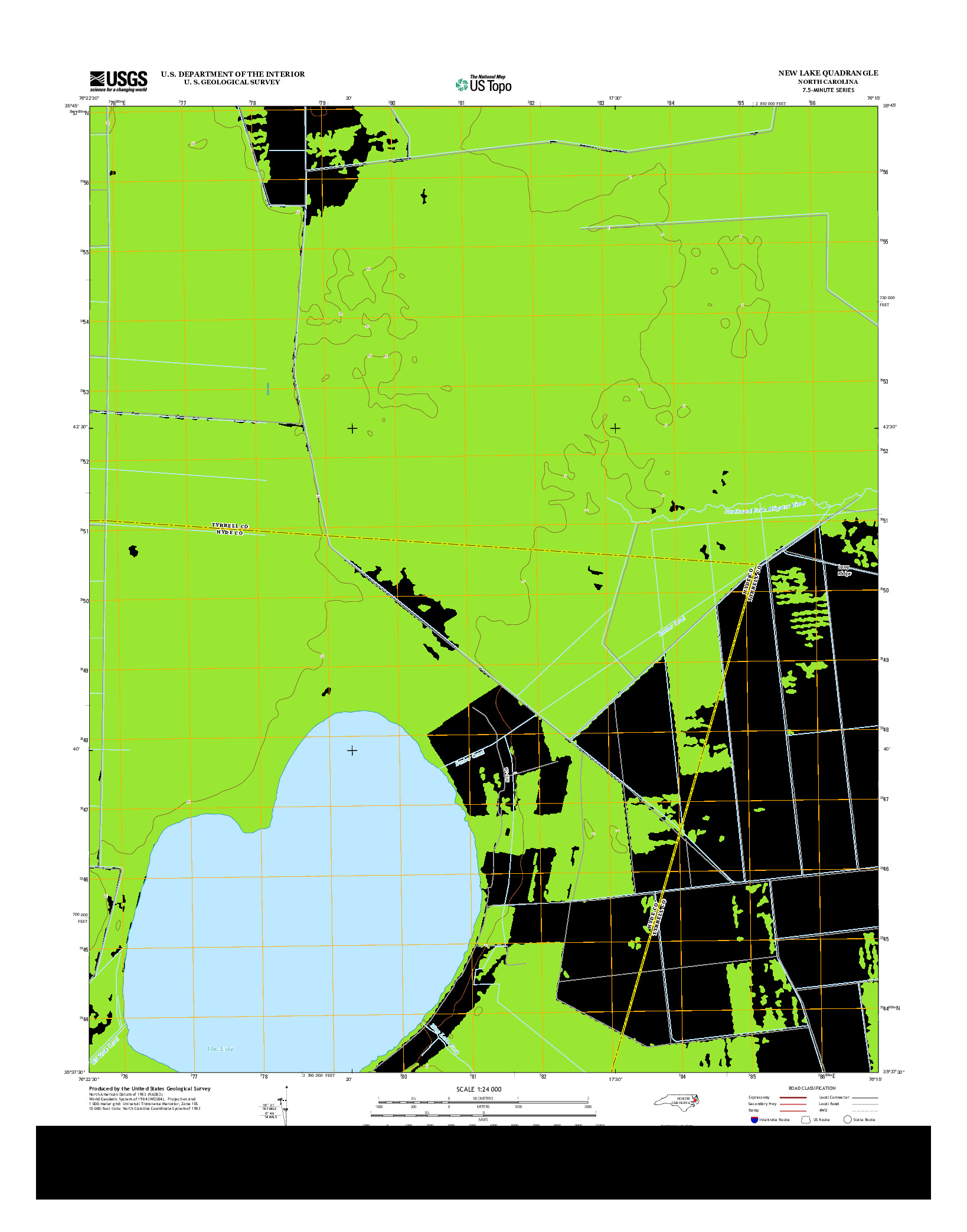 USGS US TOPO 7.5-MINUTE MAP FOR NEW LAKE, NC 2013