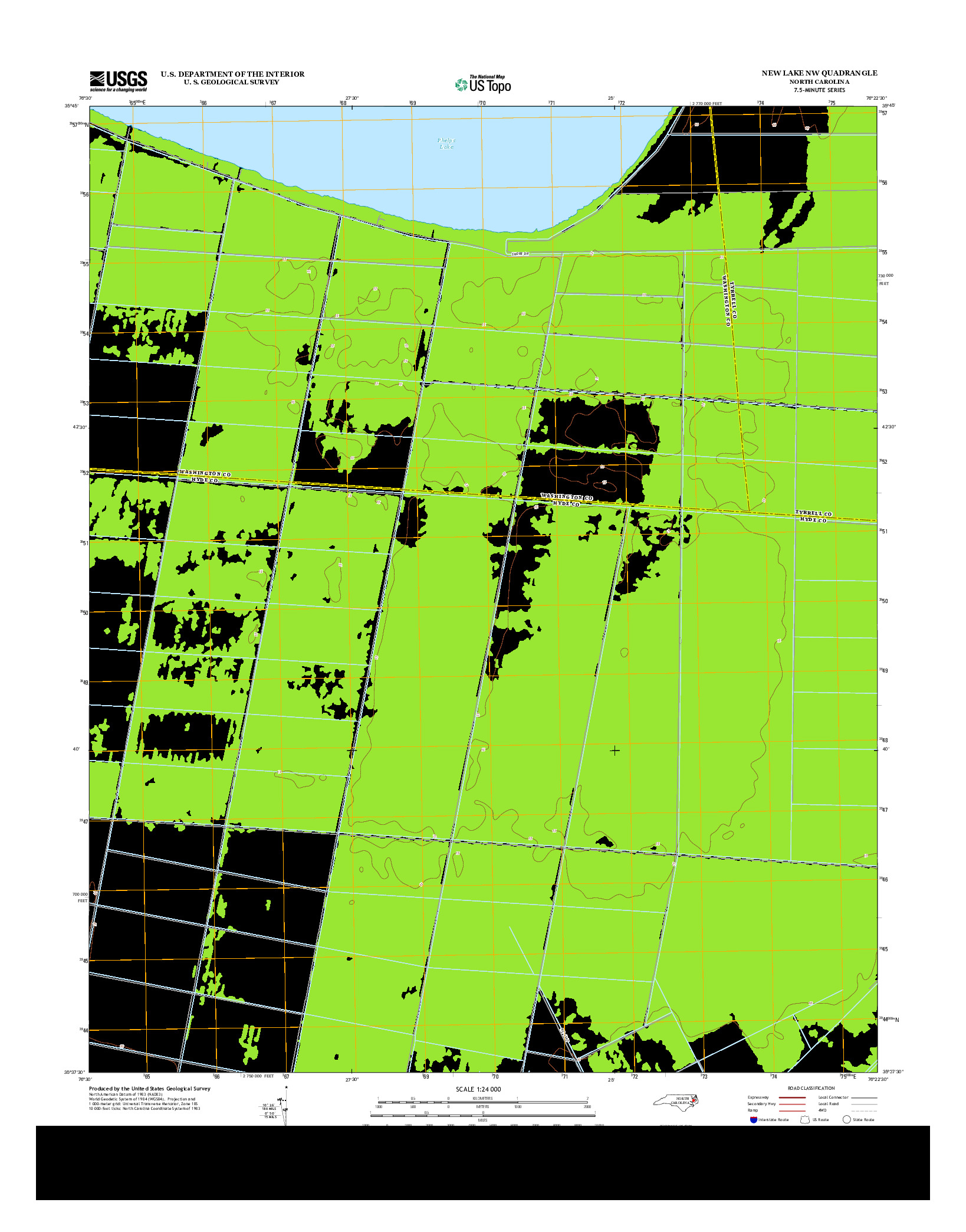 USGS US TOPO 7.5-MINUTE MAP FOR NEW LAKE NW, NC 2013