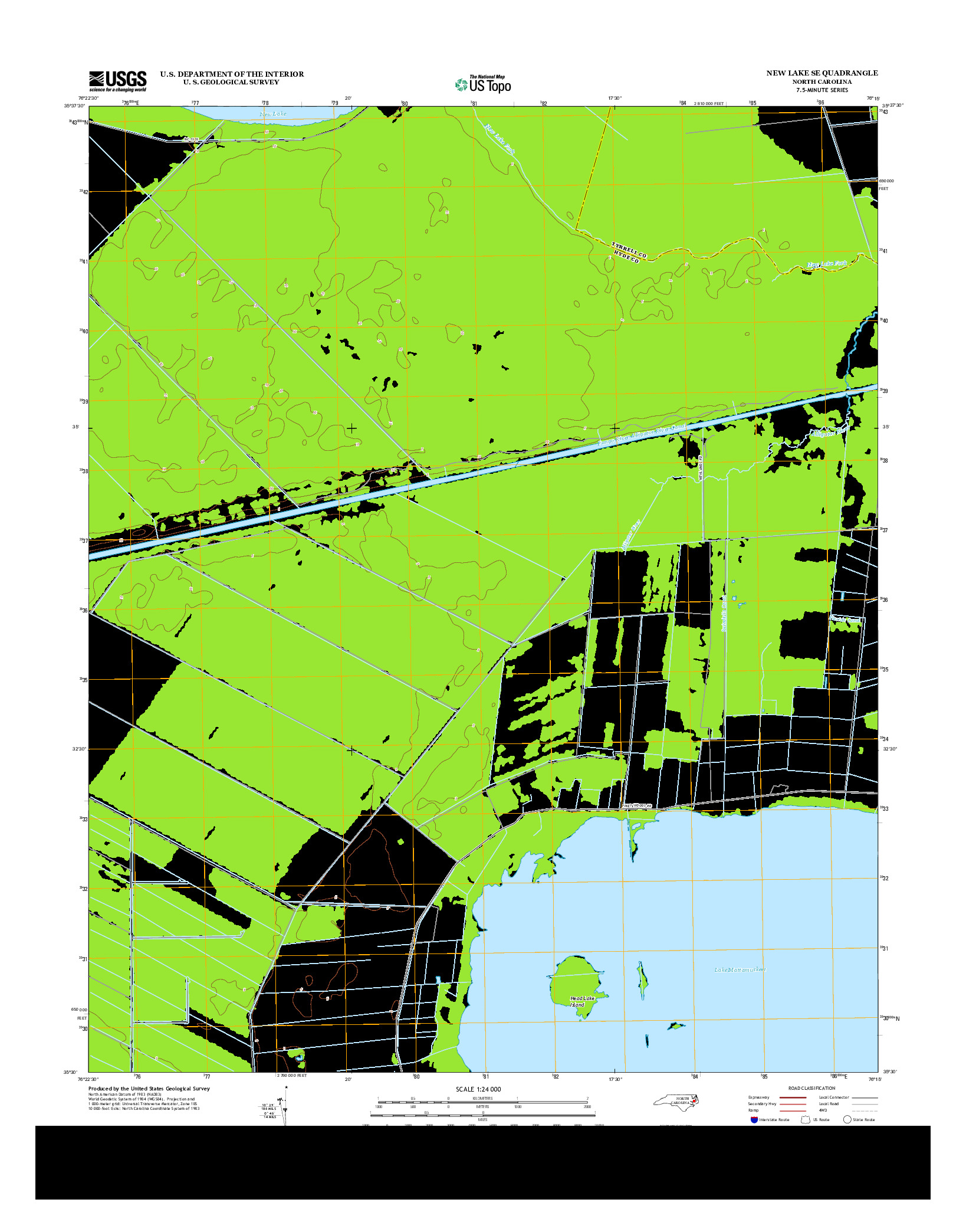 USGS US TOPO 7.5-MINUTE MAP FOR NEW LAKE SE, NC 2013