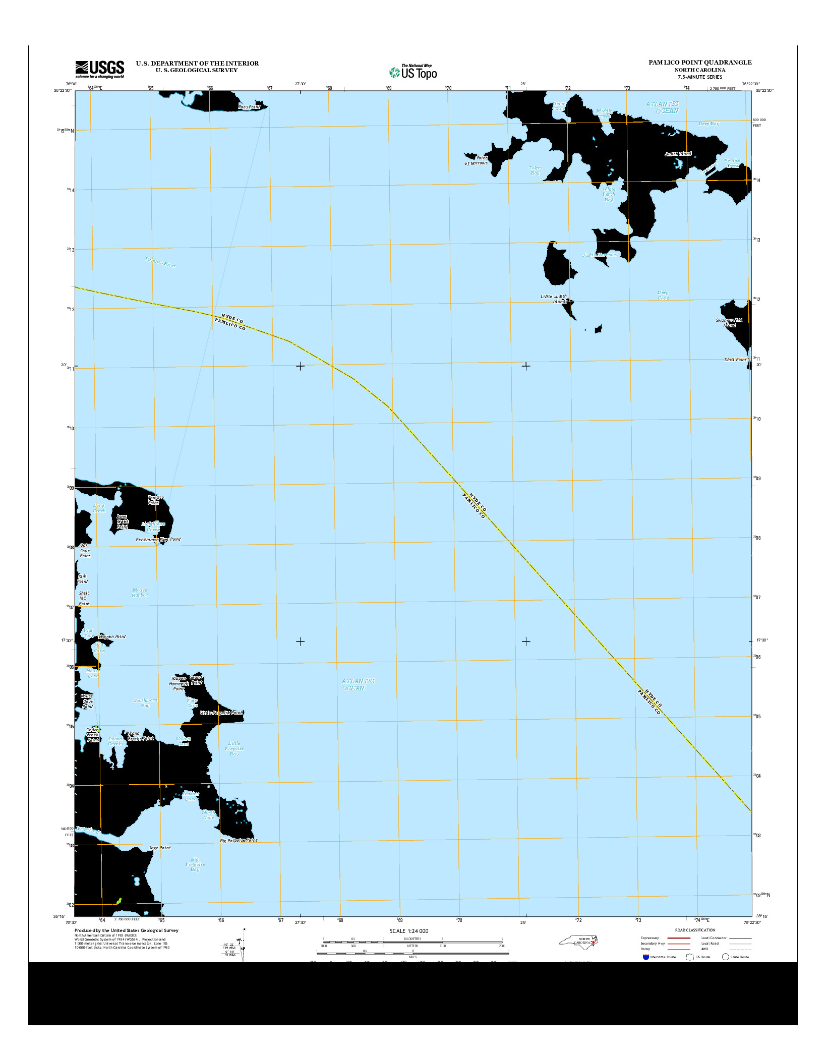 USGS US TOPO 7.5-MINUTE MAP FOR PAMLICO POINT, NC 2013