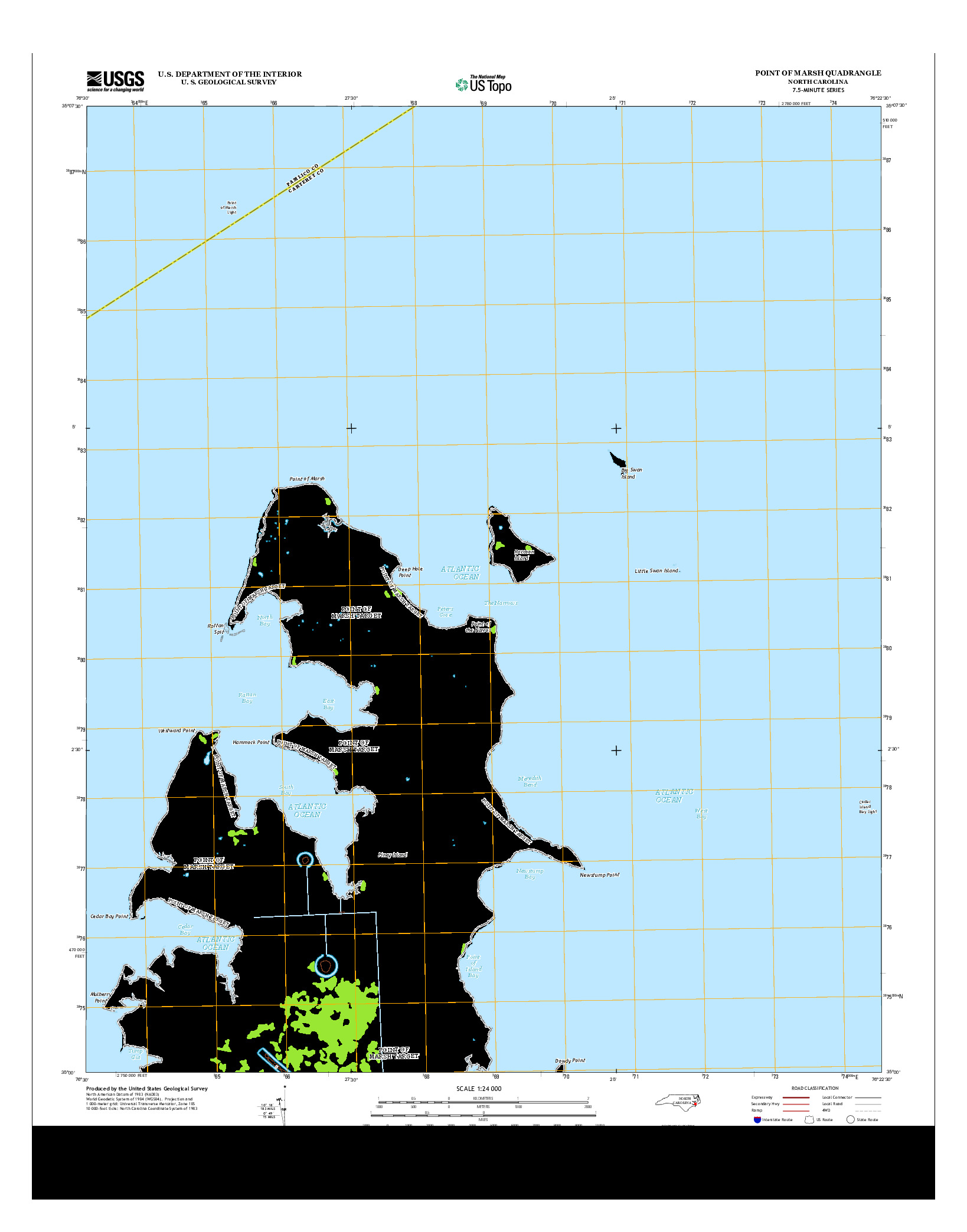 USGS US TOPO 7.5-MINUTE MAP FOR POINT OF MARSH, NC 2013