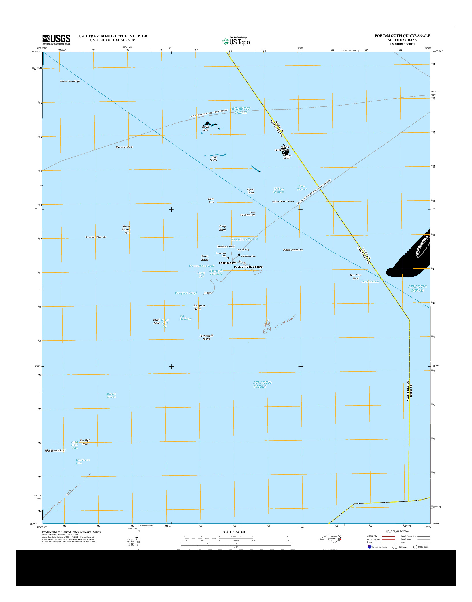 USGS US TOPO 7.5-MINUTE MAP FOR PORTSMOUTH, NC 2013