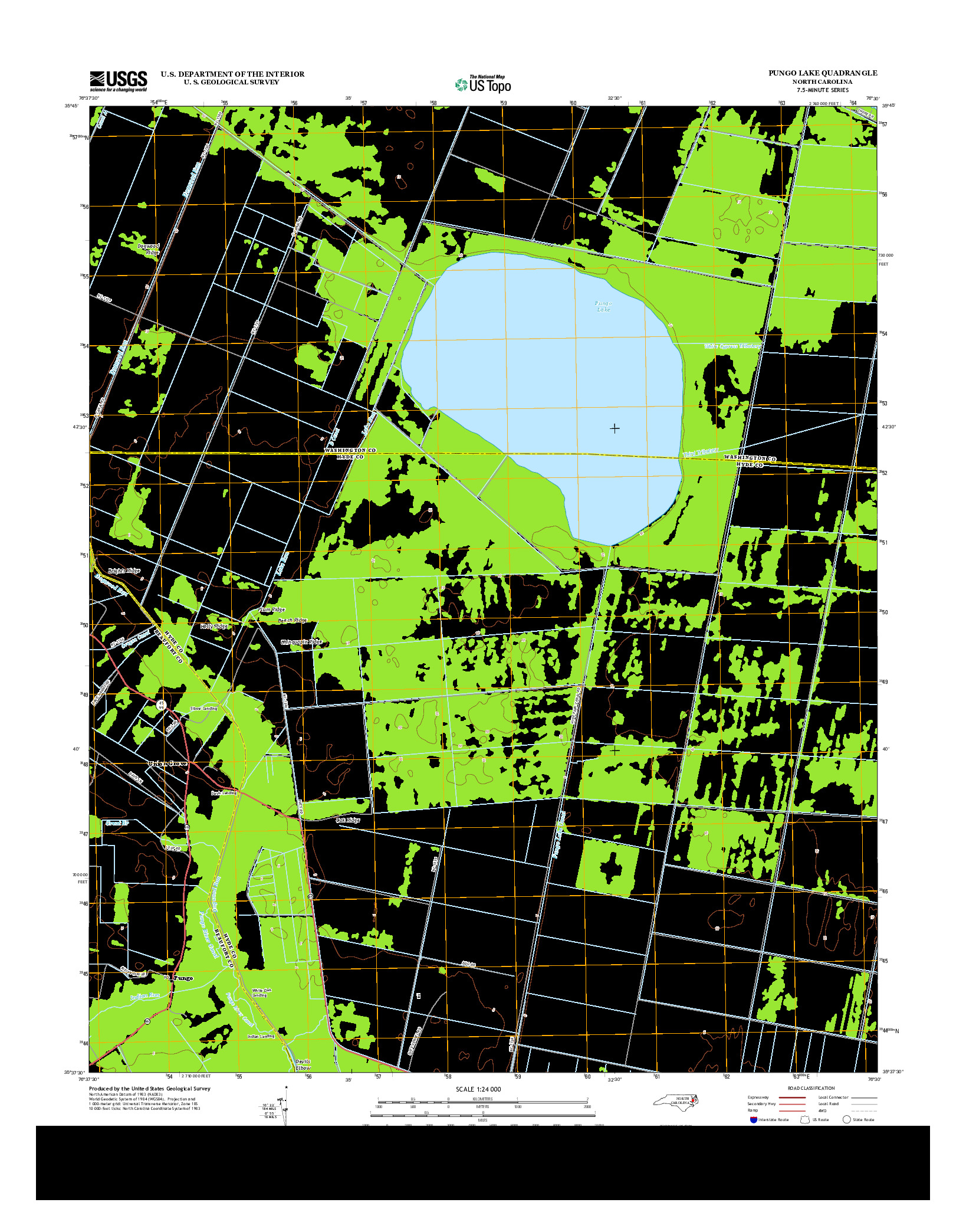 USGS US TOPO 7.5-MINUTE MAP FOR PUNGO LAKE, NC 2013