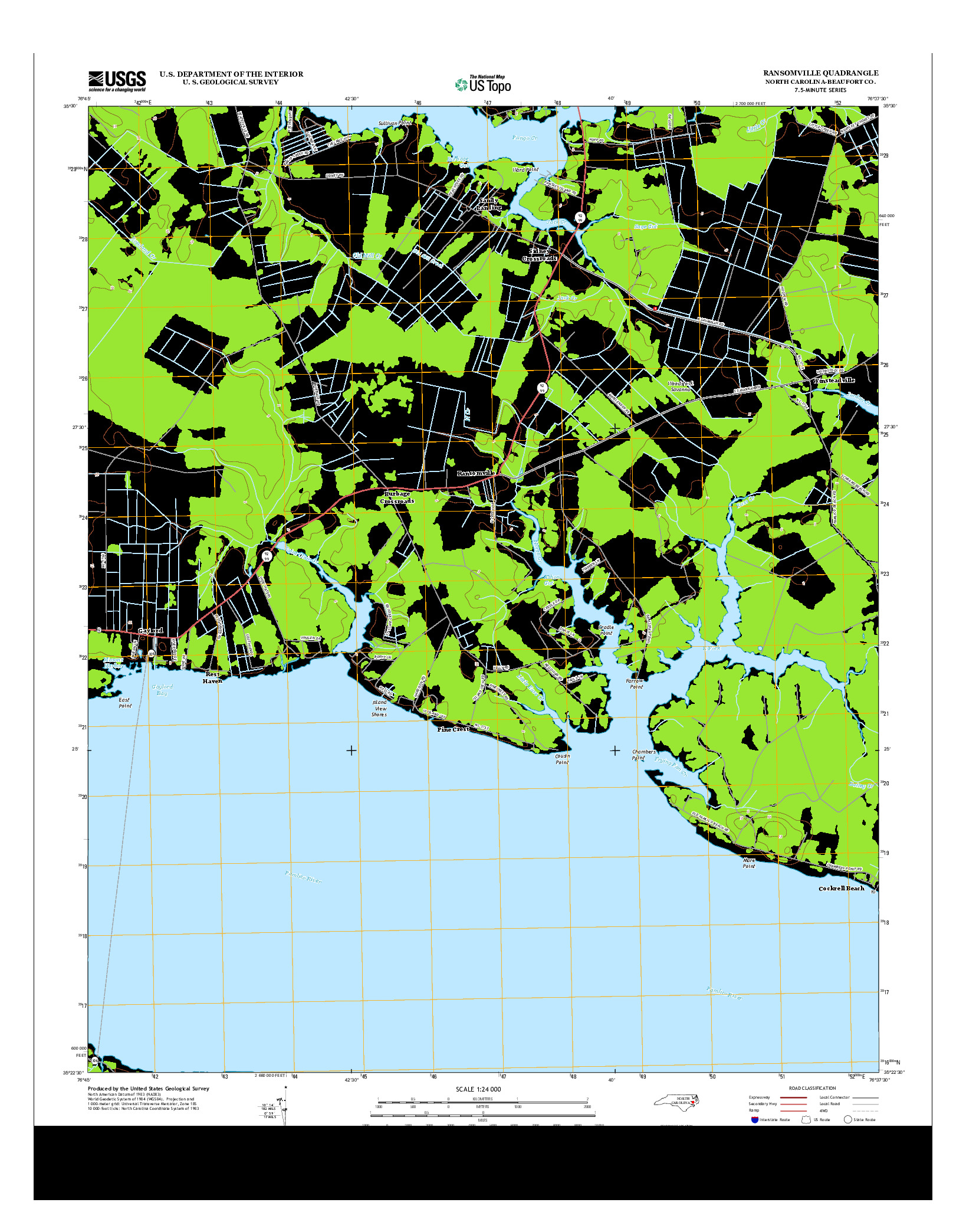 USGS US TOPO 7.5-MINUTE MAP FOR RANSOMVILLE, NC 2013