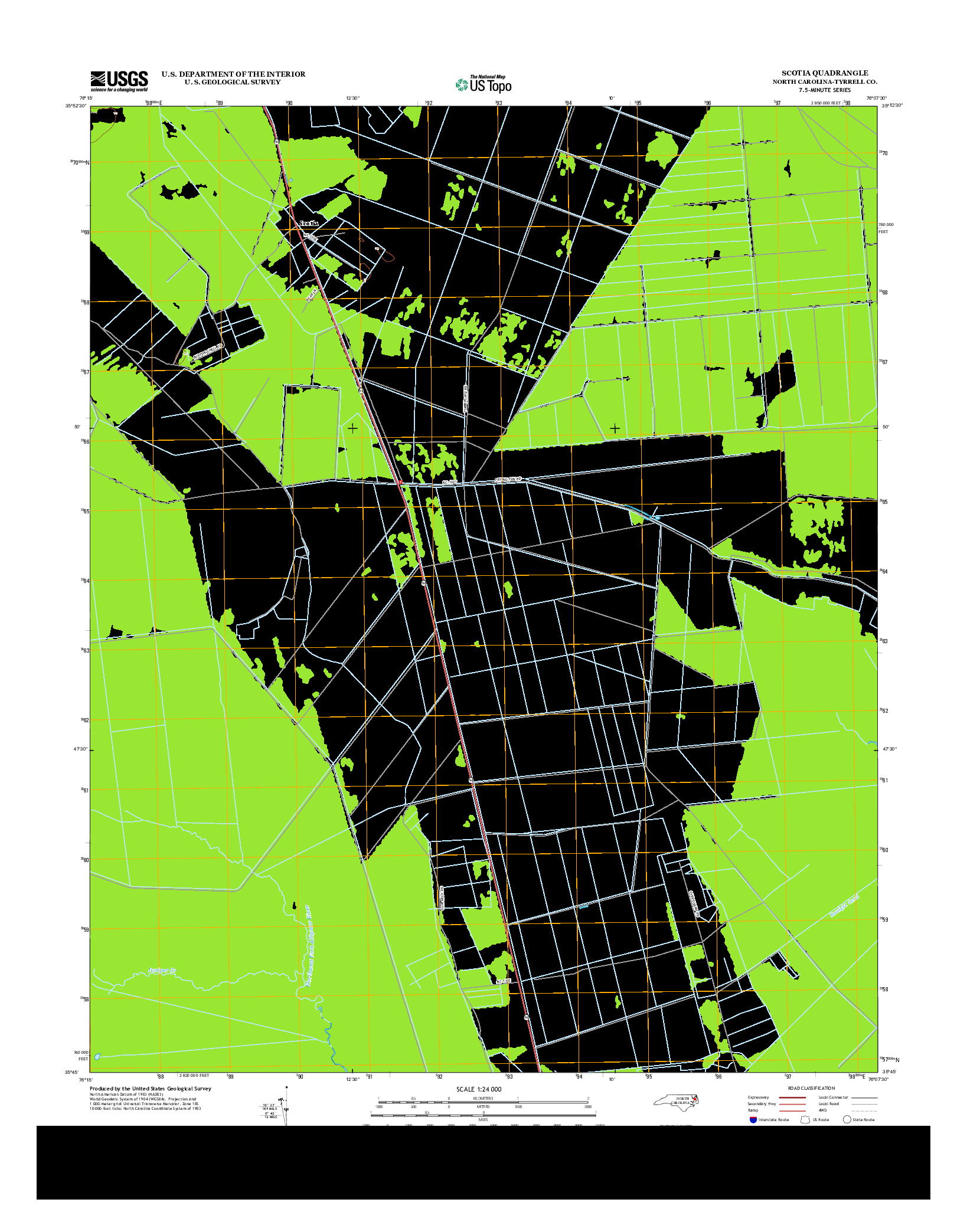 USGS US TOPO 7.5-MINUTE MAP FOR SCOTIA, NC 2013