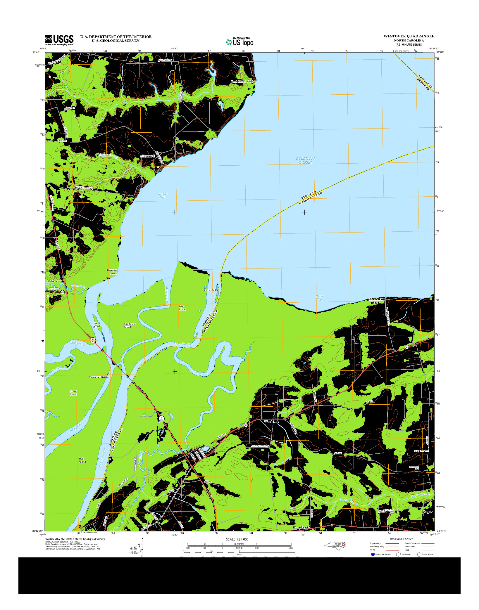 USGS US TOPO 7.5-MINUTE MAP FOR WESTOVER, NC 2013