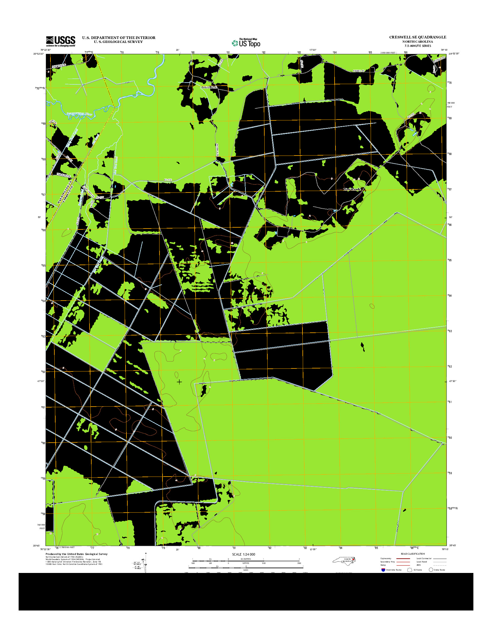 USGS US TOPO 7.5-MINUTE MAP FOR CRESWELL SE, NC 2013