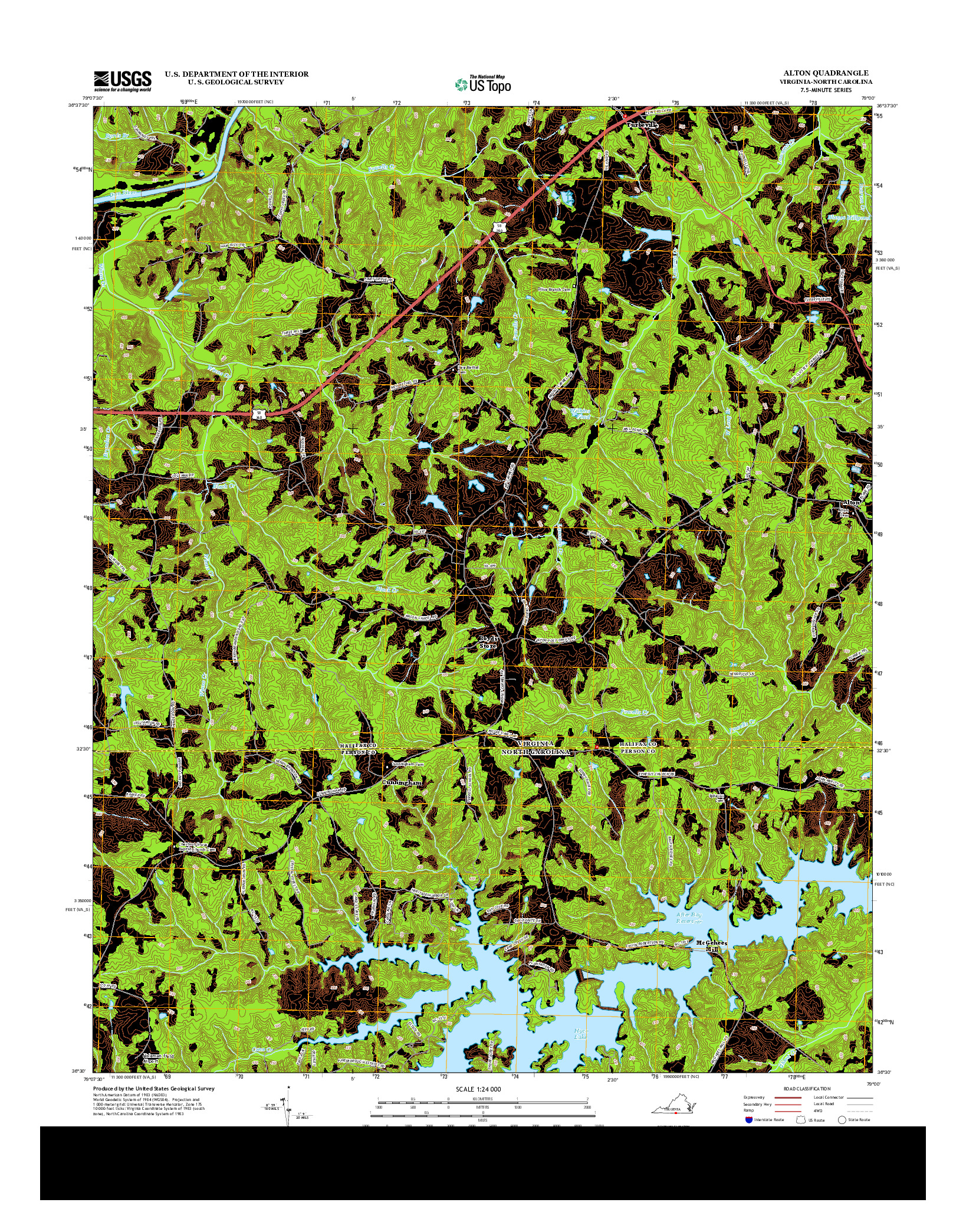USGS US TOPO 7.5-MINUTE MAP FOR ALTON, VA-NC 2013