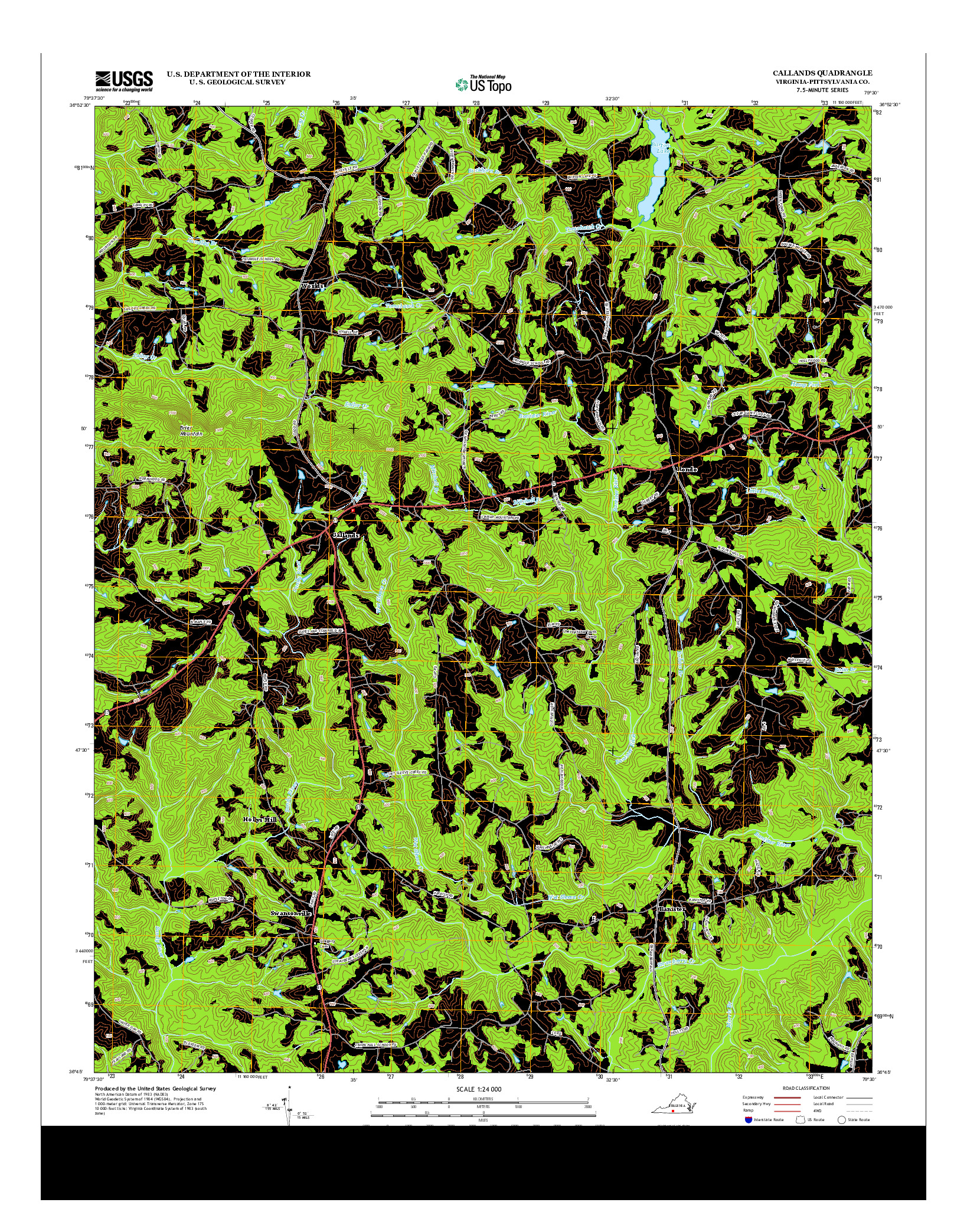 USGS US TOPO 7.5-MINUTE MAP FOR CALLANDS, VA 2013