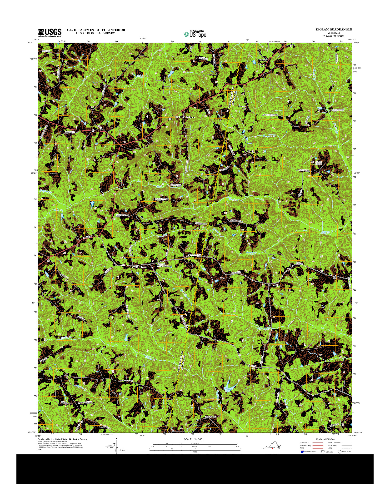 USGS US TOPO 7.5-MINUTE MAP FOR INGRAM, VA 2013